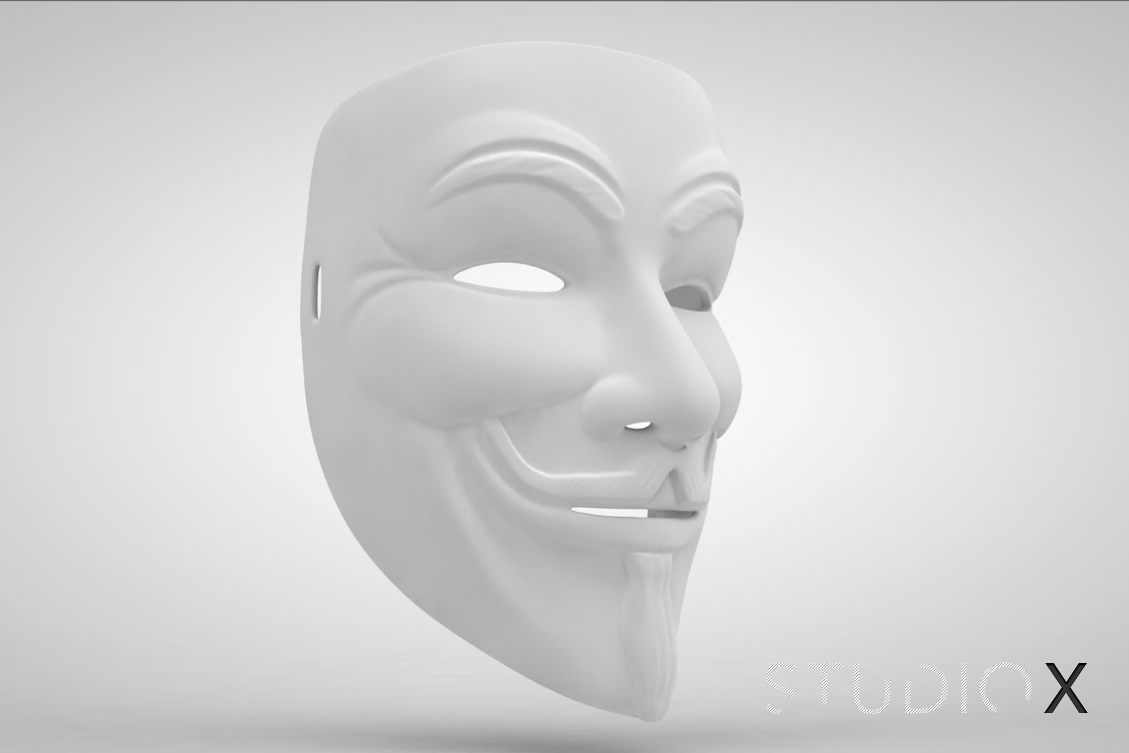 Guy Fawkes Mask 3D model 3D printable | CGTrader