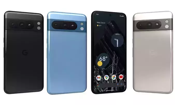 Google Pixel 8 Pro All Colors High Poly 