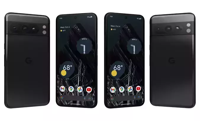 Google Pixel 8 Pro Obsidian Black High Poly 