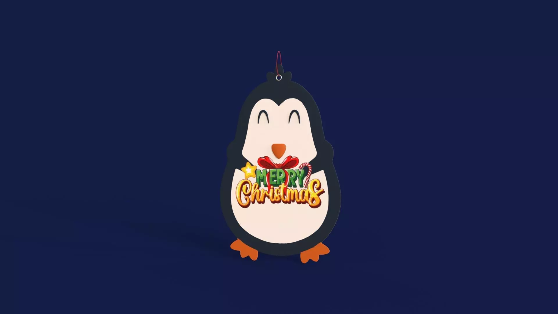 Prop001 Lovely Christmas Penguin Labels Low-poly 3D model