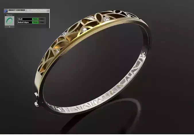 Openwork Bangle Bracelet with Filigree model bg0065