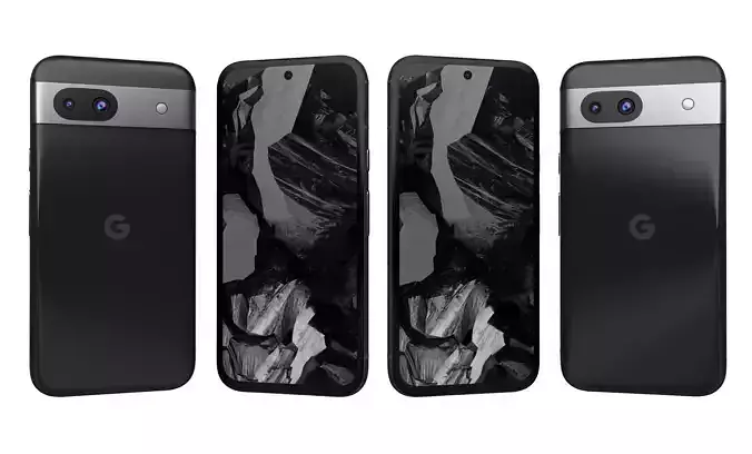 Google Pixel 8a Obsidian High Poly 