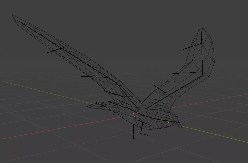 Low-Poly Rigged Seagull Model Low-poly 3D model_1