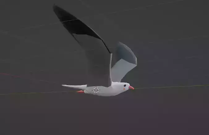 Low-Poly Rigged Seagull Model Low-poly 3D model