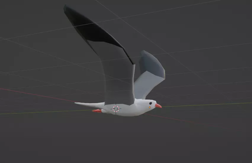 Low-Poly Rigged Seagull Model Low-poly 3D model_0