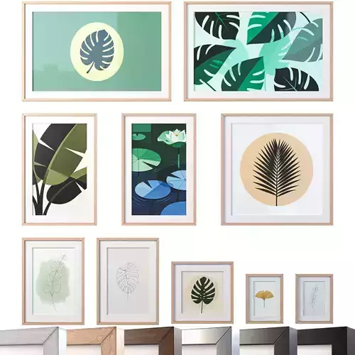 Minimalist Botanical Wall Art - Scandi Frames -Set of 10