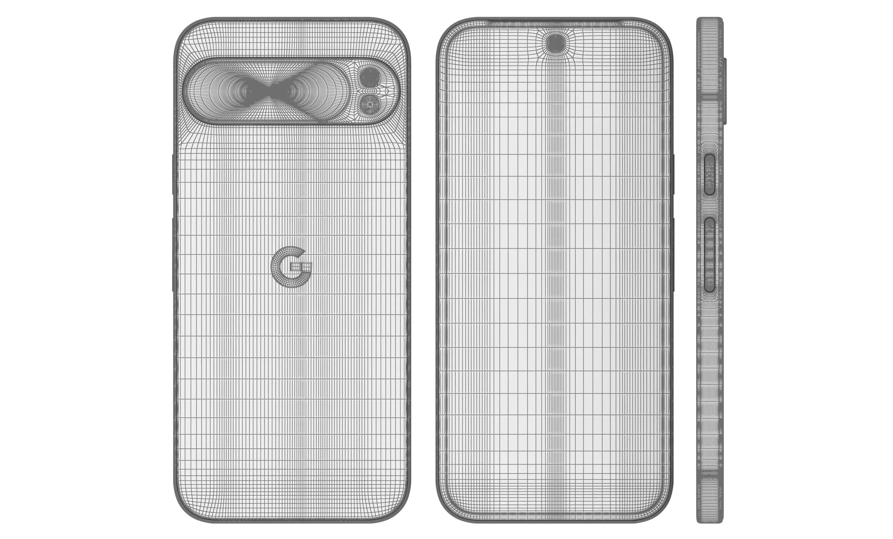 Google Pixel 9 Pro XL Rose Quartz High Poly  3D model_12