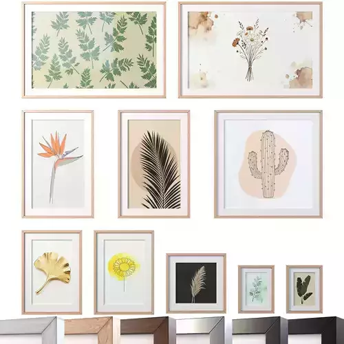 Minimalist Botanical Wall Art - Scandi Prints -Set of 10