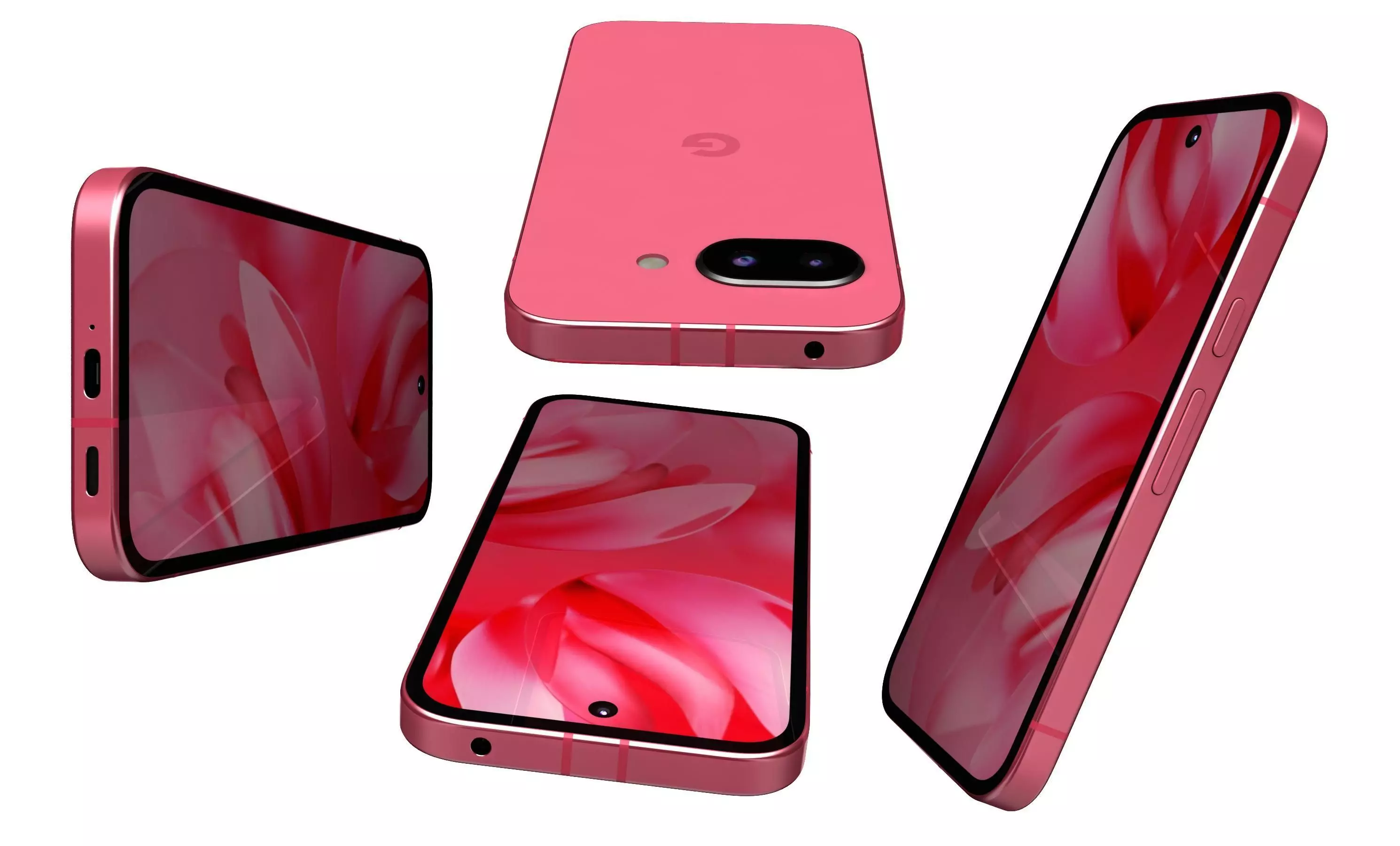 Google Pixel 9a Peony High Poly  3D model_6