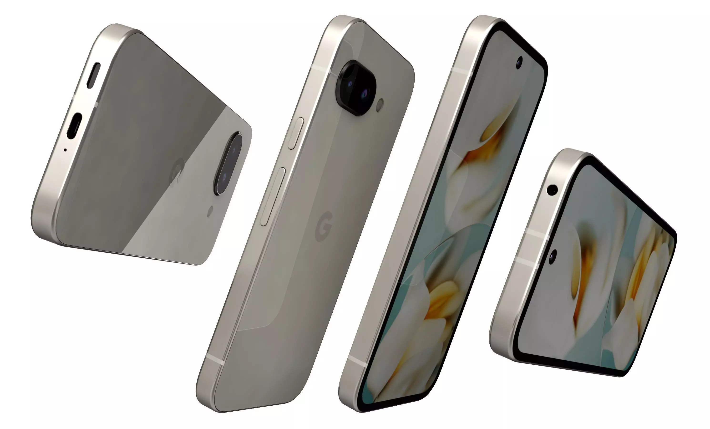 Google Pixel 9a Porcelain High Poly  3D model_4