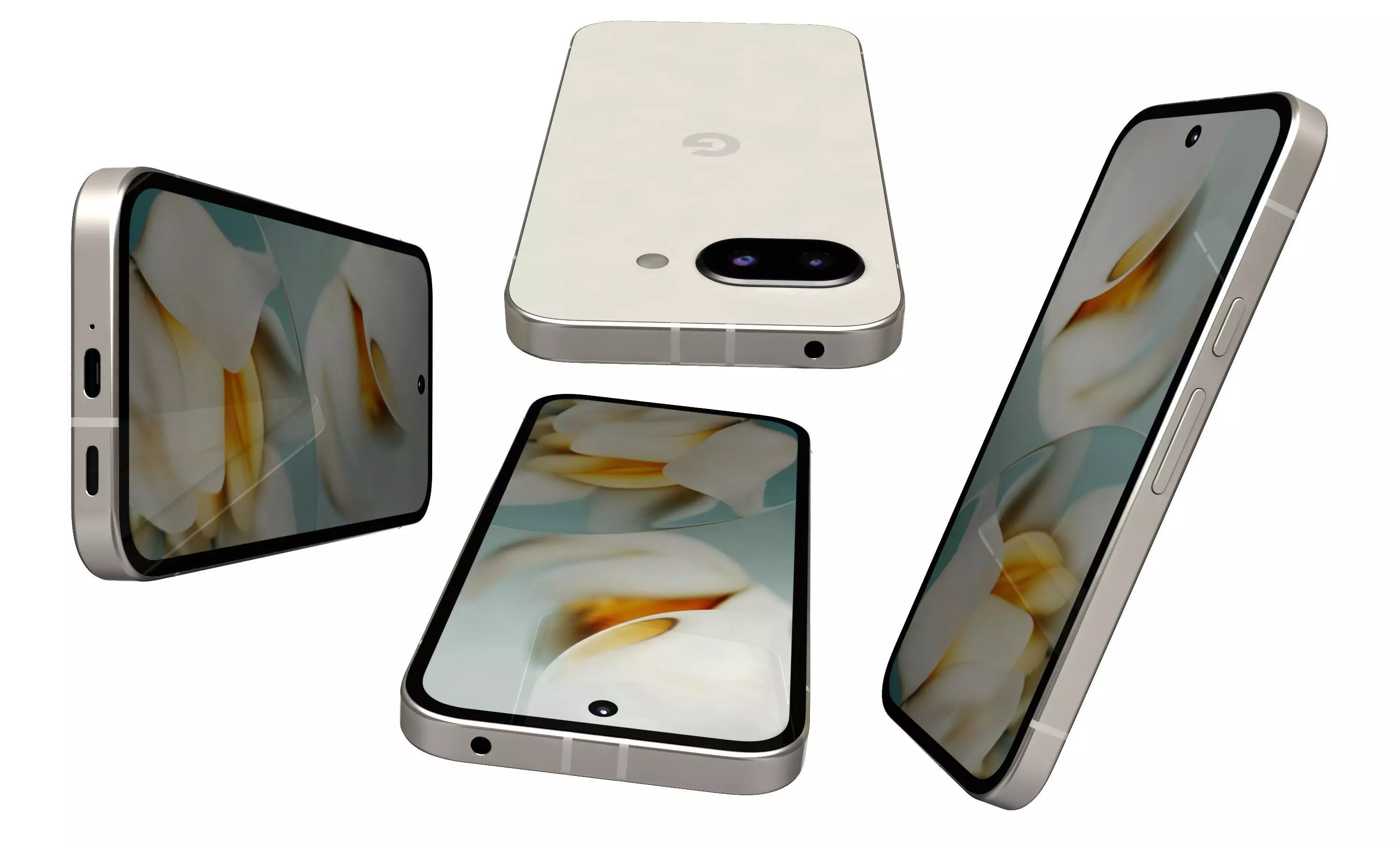 Google Pixel 9a Porcelain High Poly  3D model_6