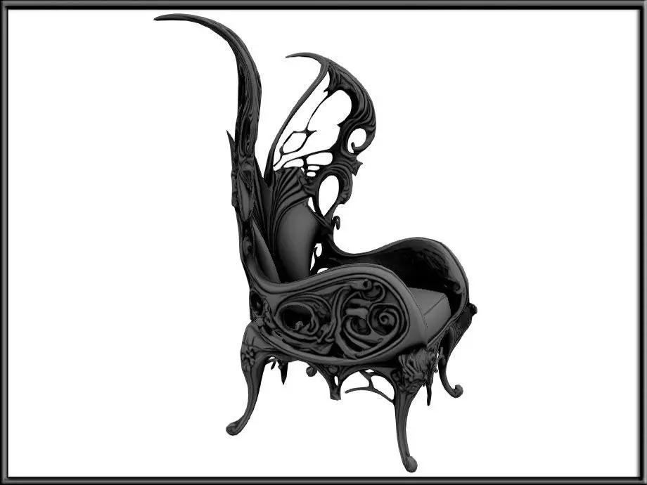 Wings Chair Low-poly 3D model_4