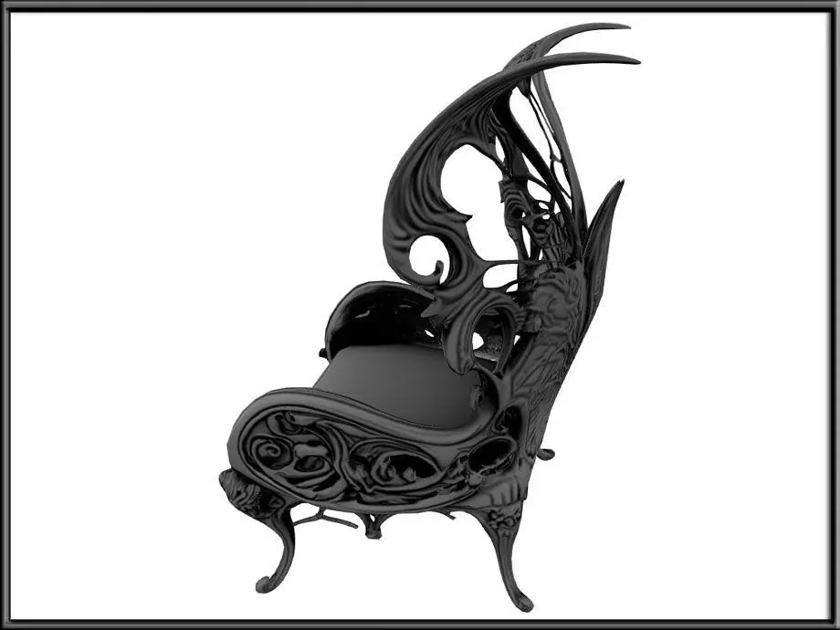 Wings Chair Low-poly 3D model_5
