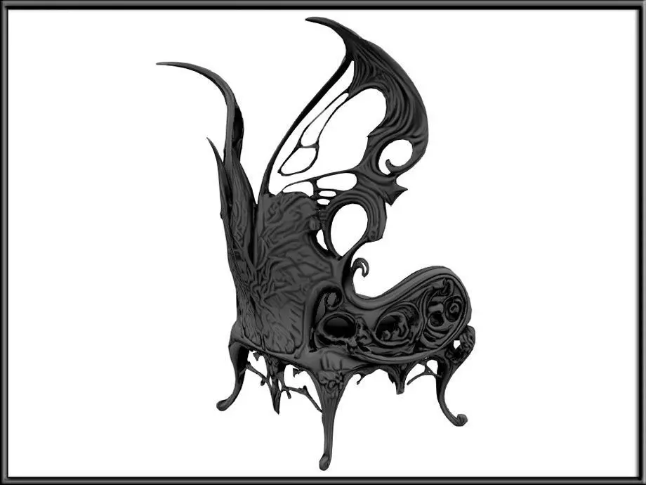 Wings Chair Low-poly 3D model_3