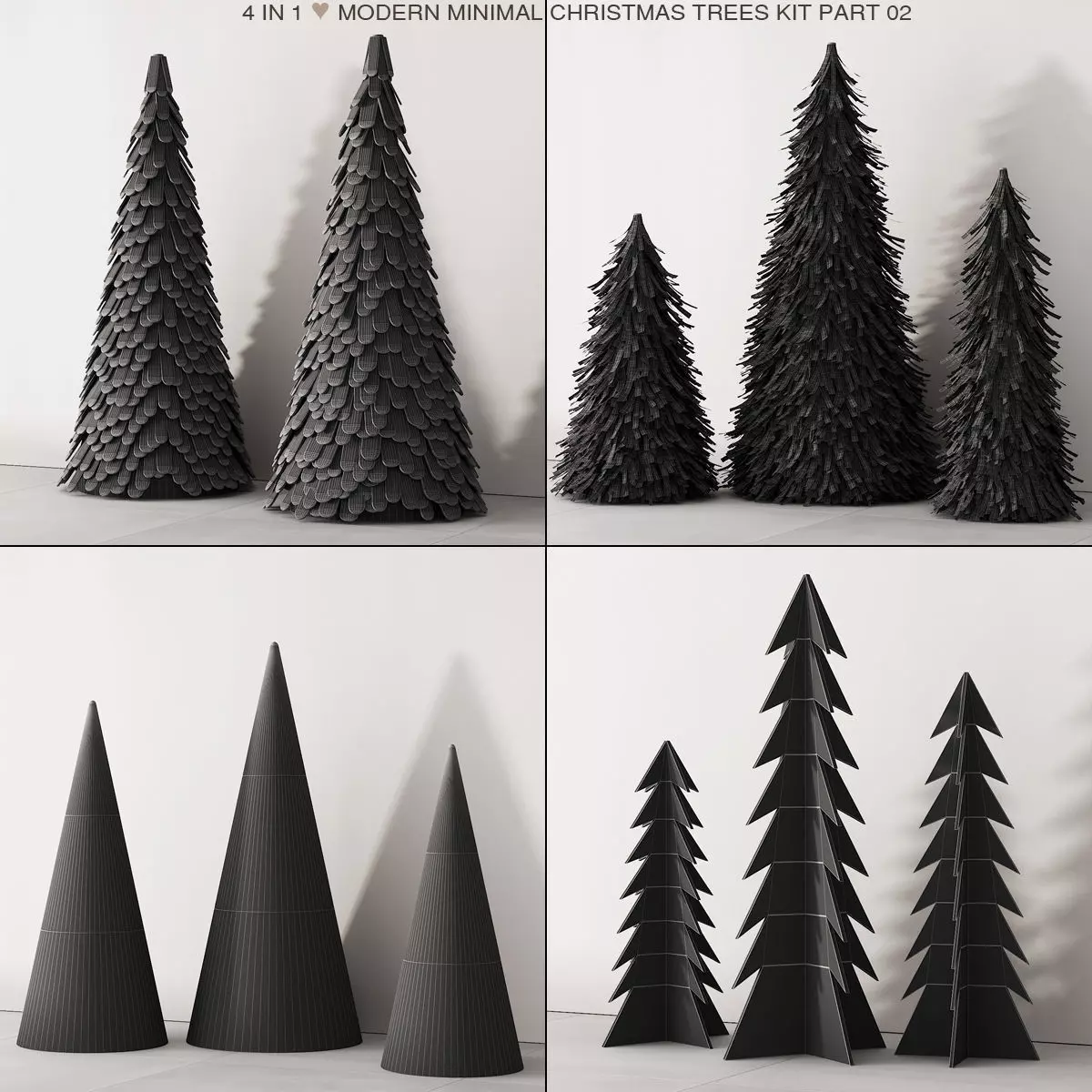 238 happy new year 02 modern christmas trees 02 3D model 3D model_1