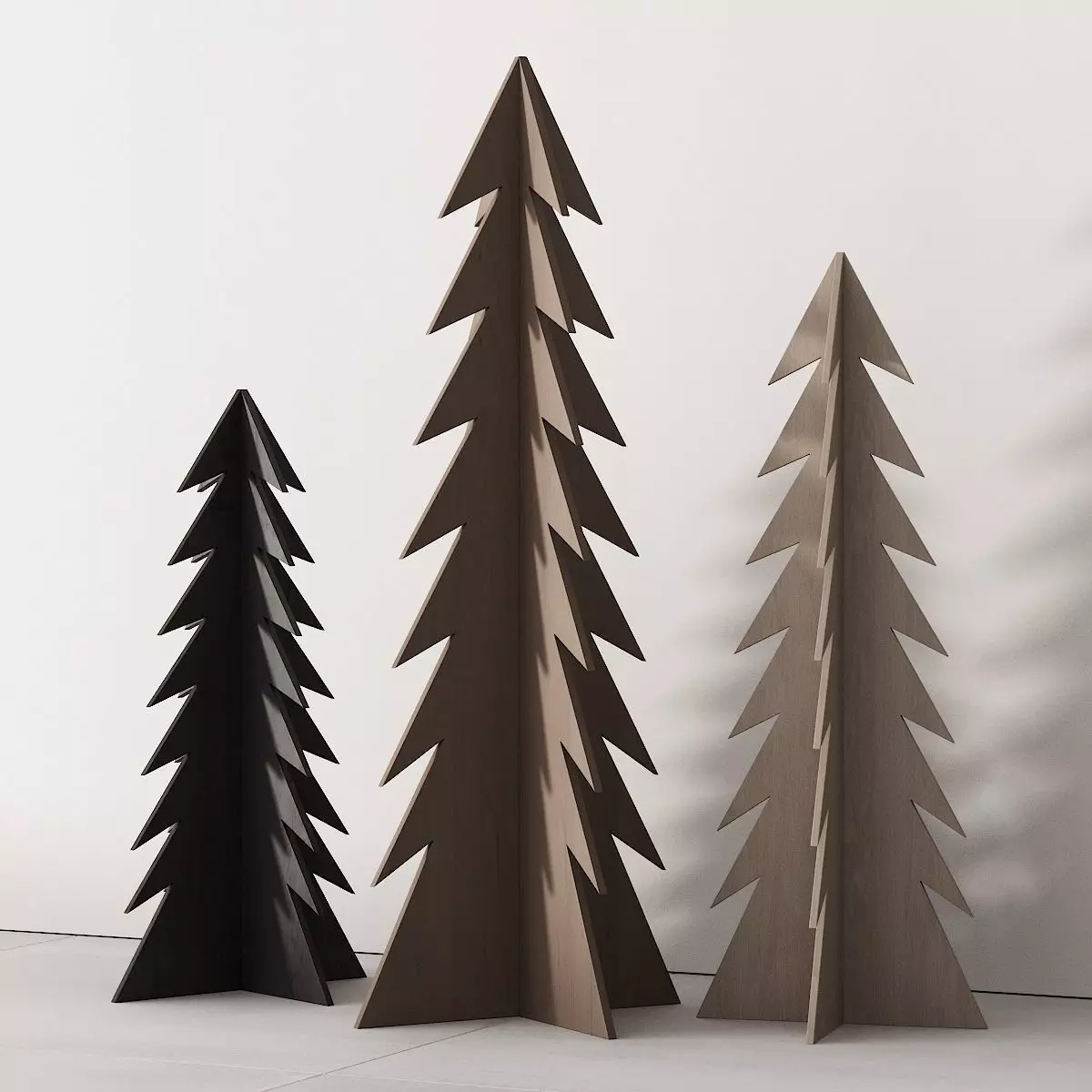 238 happy new year 02 modern christmas trees 02 3D model 3D model_13