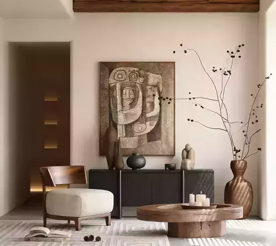 Wabi-sabi vintage style casual table and chair set