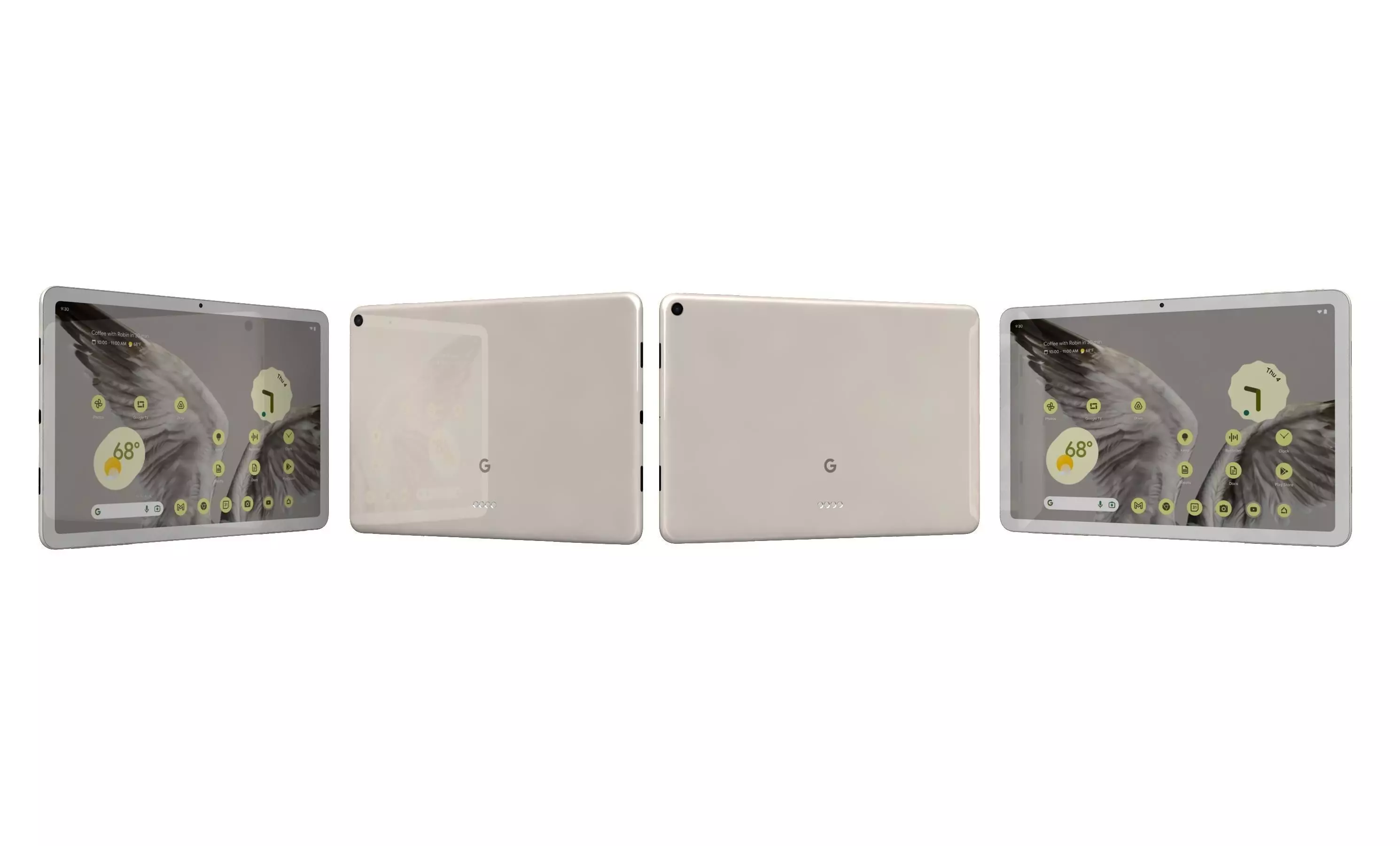 Google Pixel Tablet White High Poly  3D model_1