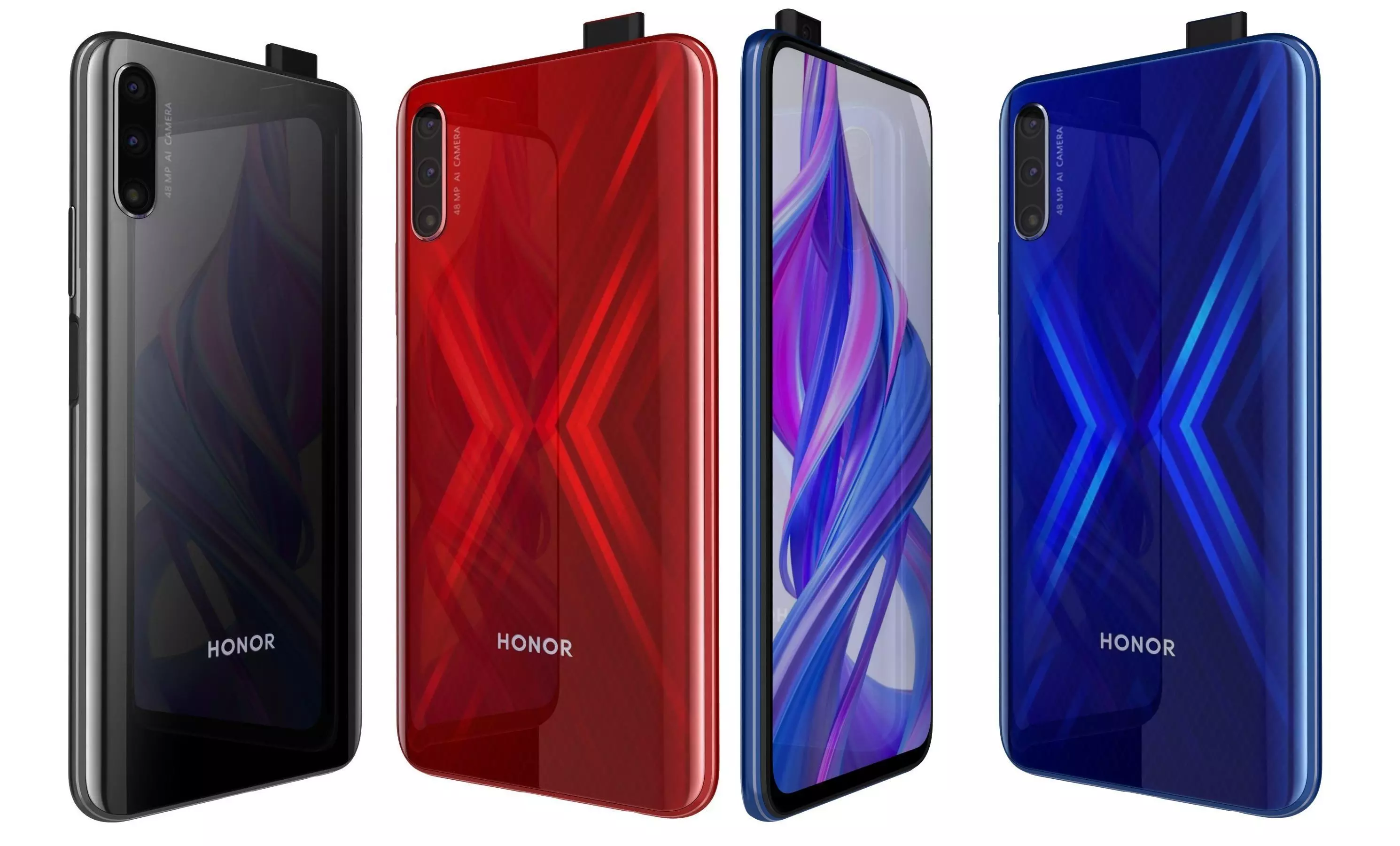 Honor 9X All Colors High Poly  3D model_0