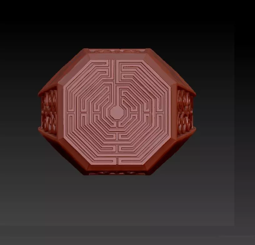 maze ring 3D print model_3