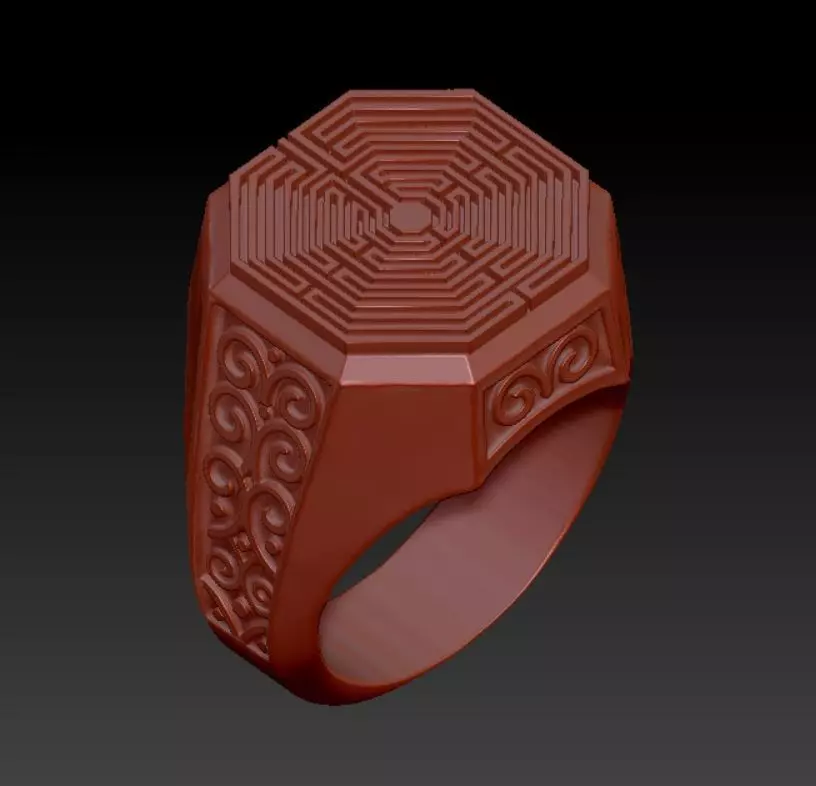 maze ring 3D print model_0