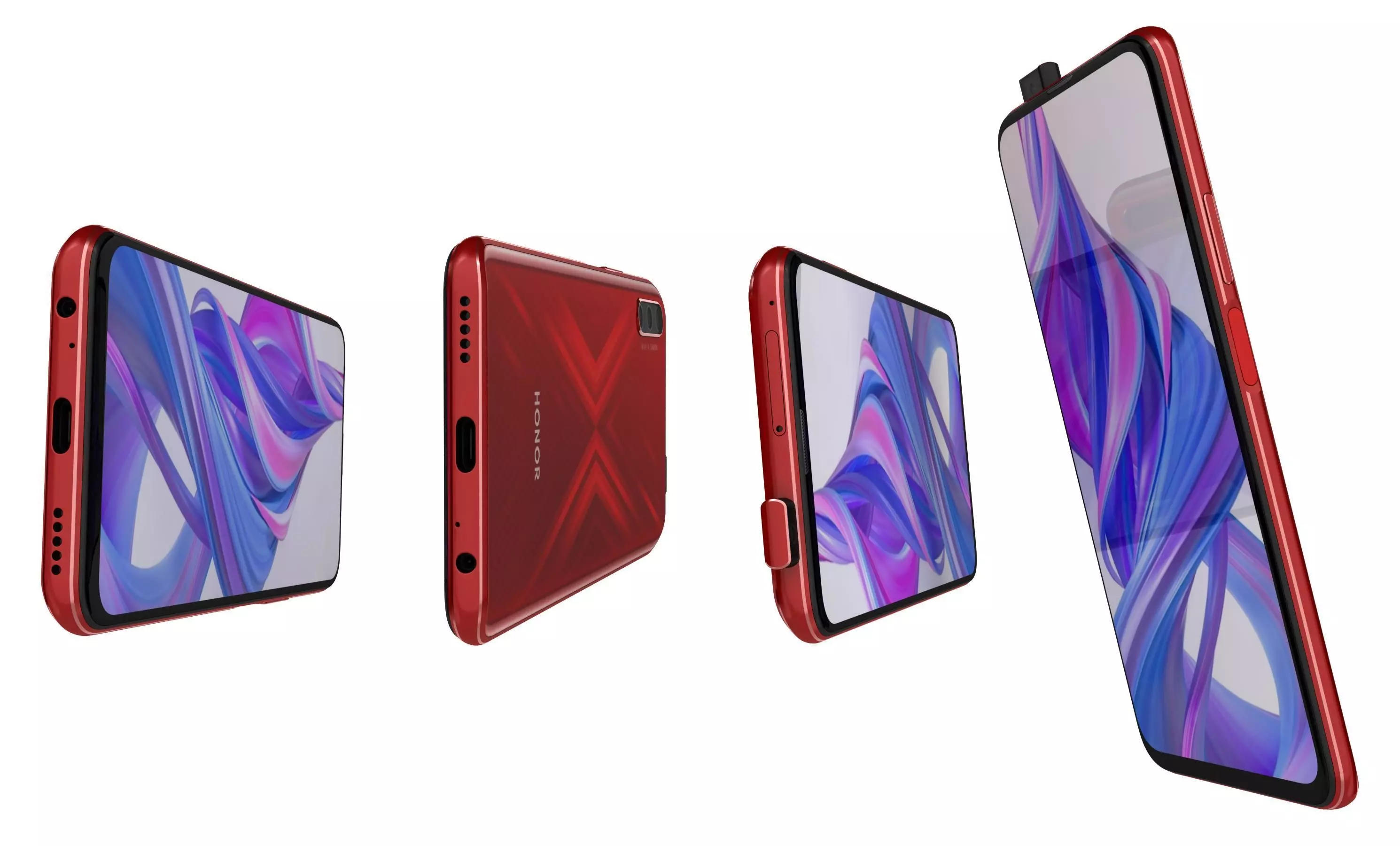 Honor 9X Charm Red High Poly 3D model_6