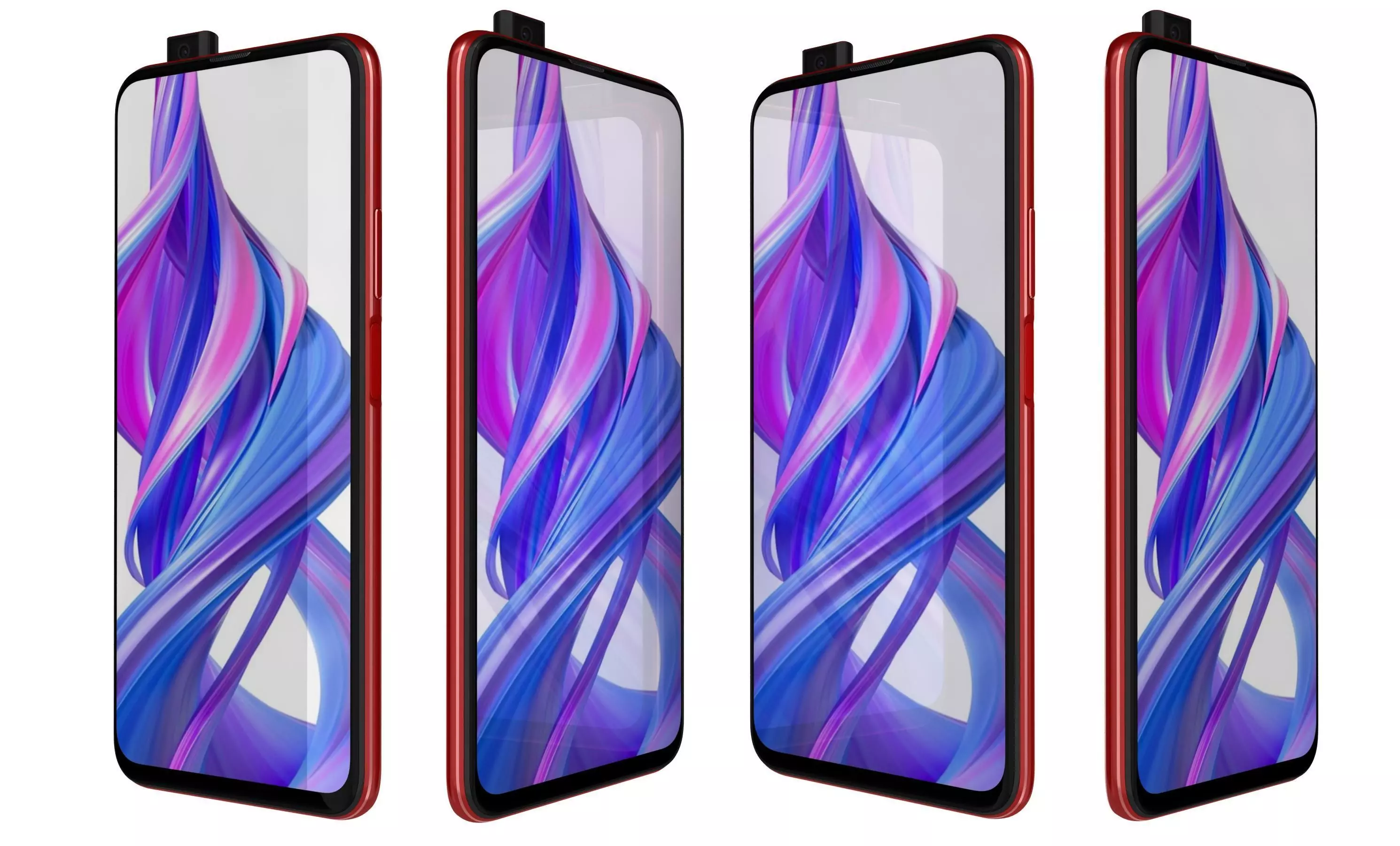 Honor 9X Charm Red High Poly 3D model_28