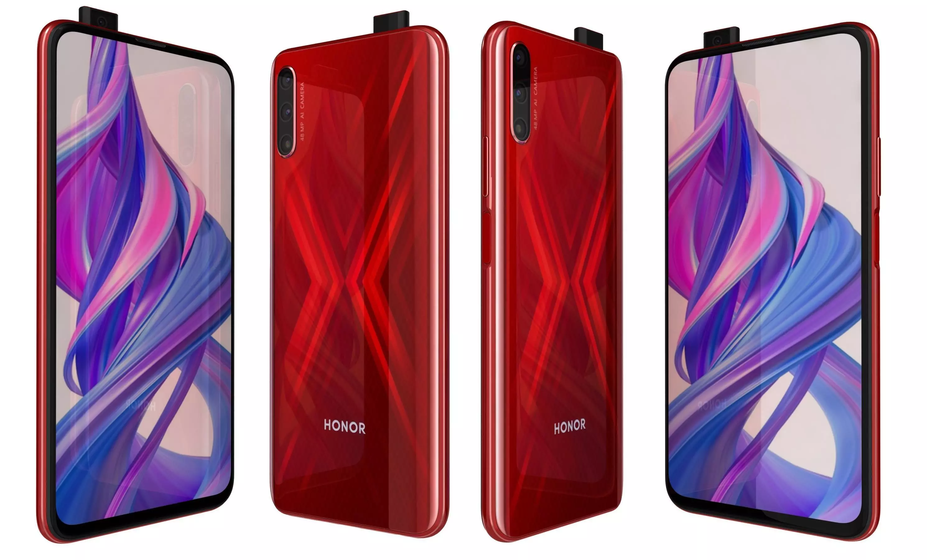 Honor 9X Charm Red High Poly 3D model_21