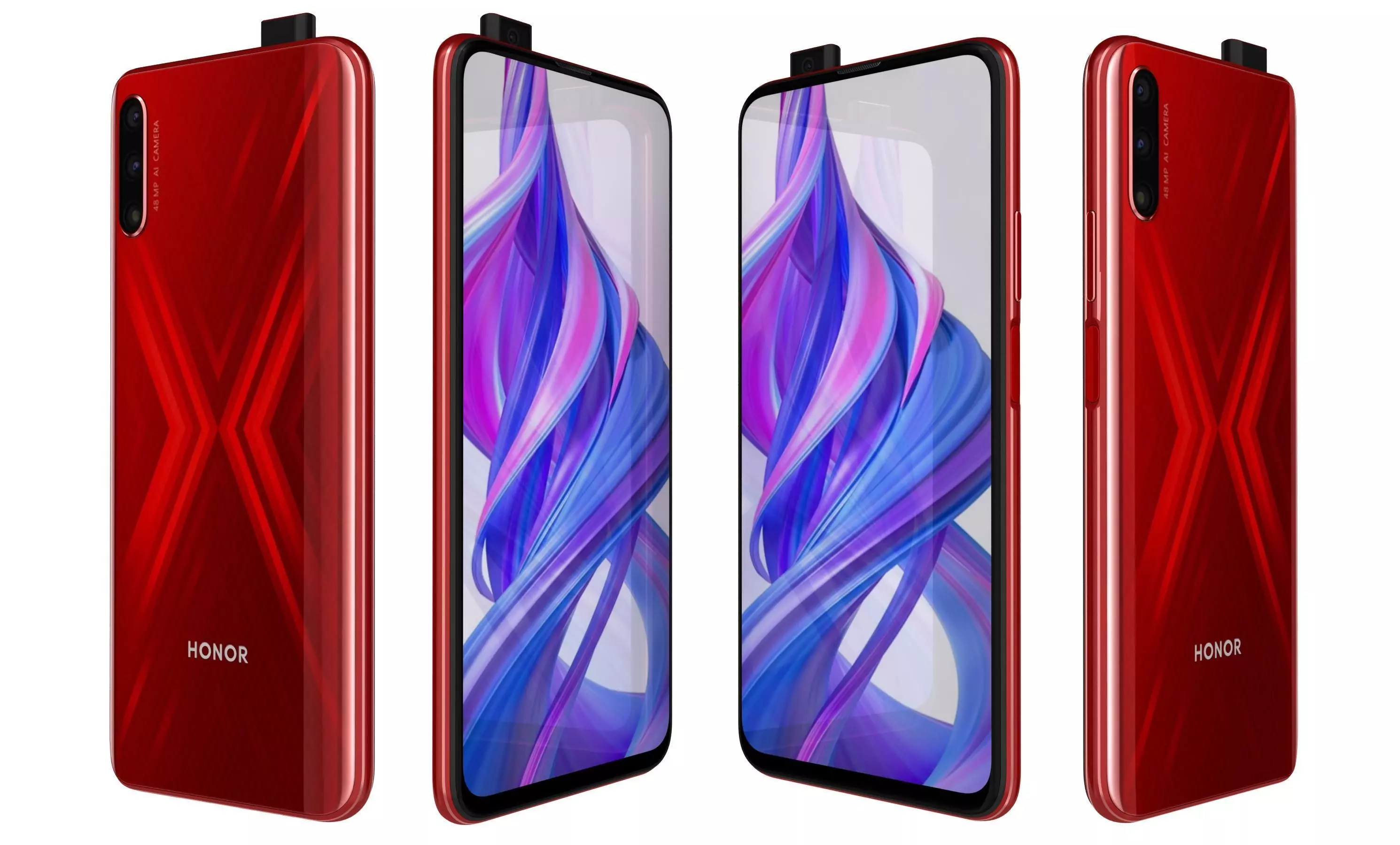 Honor 9X Charm Red High Poly 3D model_27