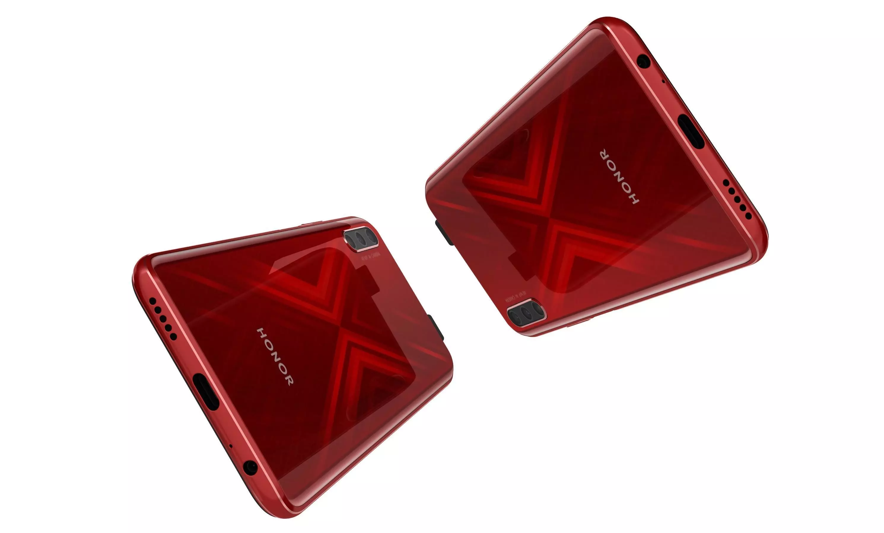 Honor 9X Charm Red High Poly 3D model_4