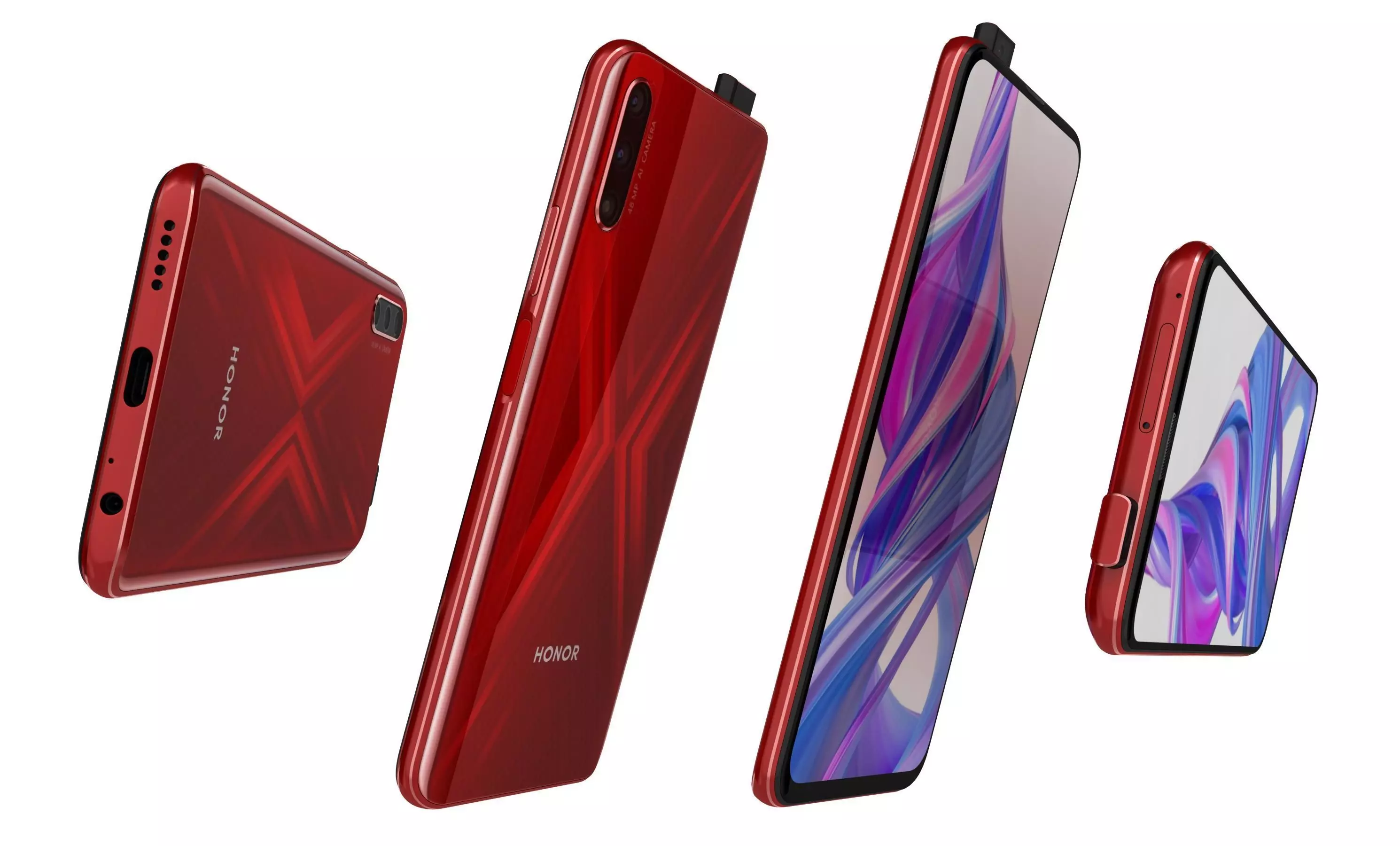 Honor 9X Charm Red High Poly 3D model_5