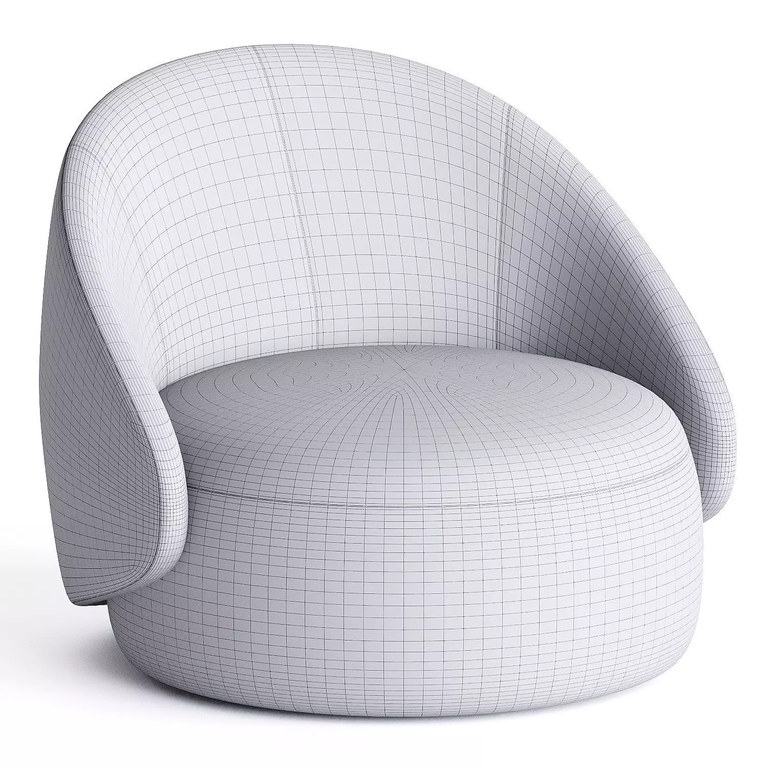 armchair kipu club 3D model_6