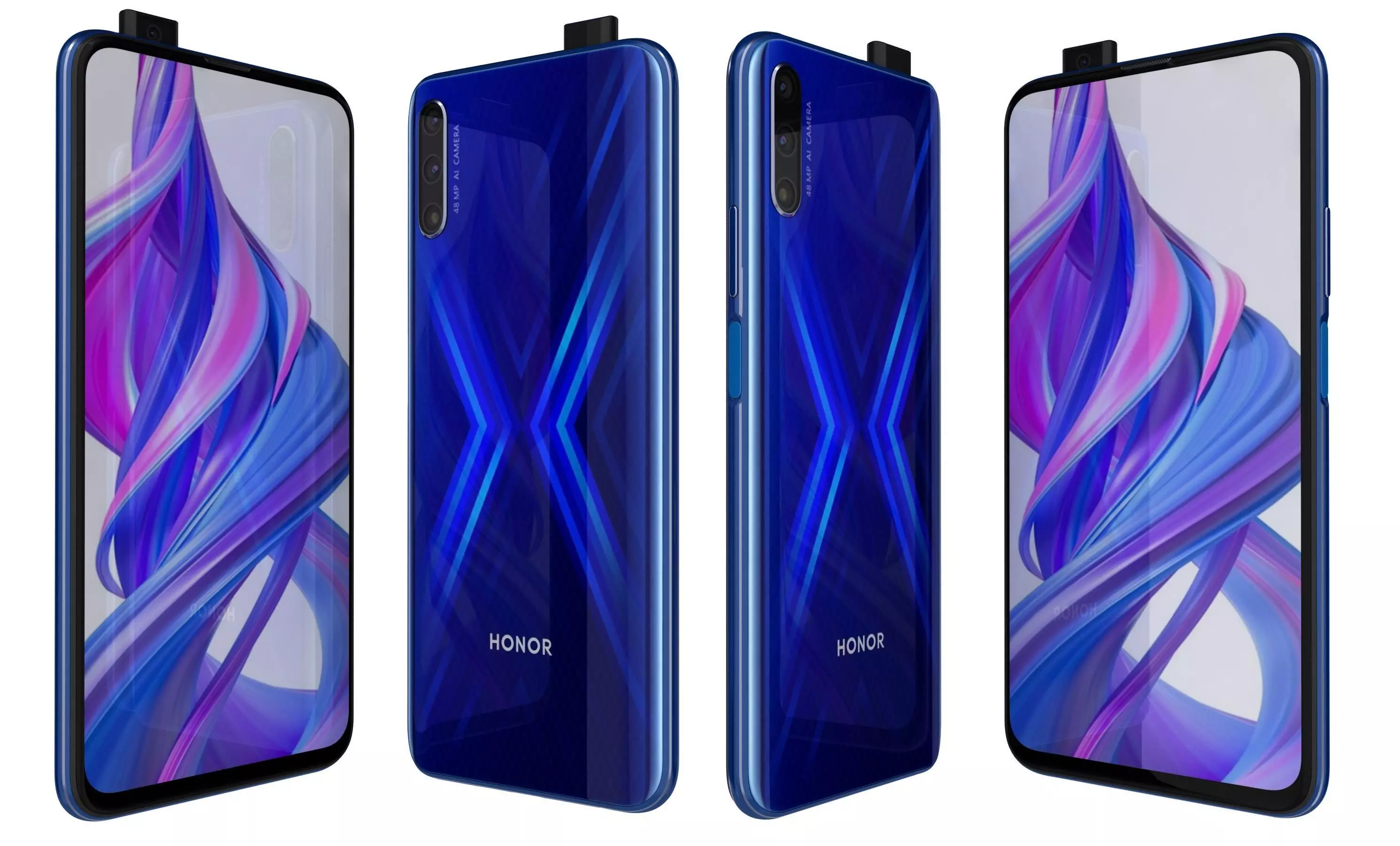 Honor 9X Charm Sea Blue High Poly High Poly 3D model_21