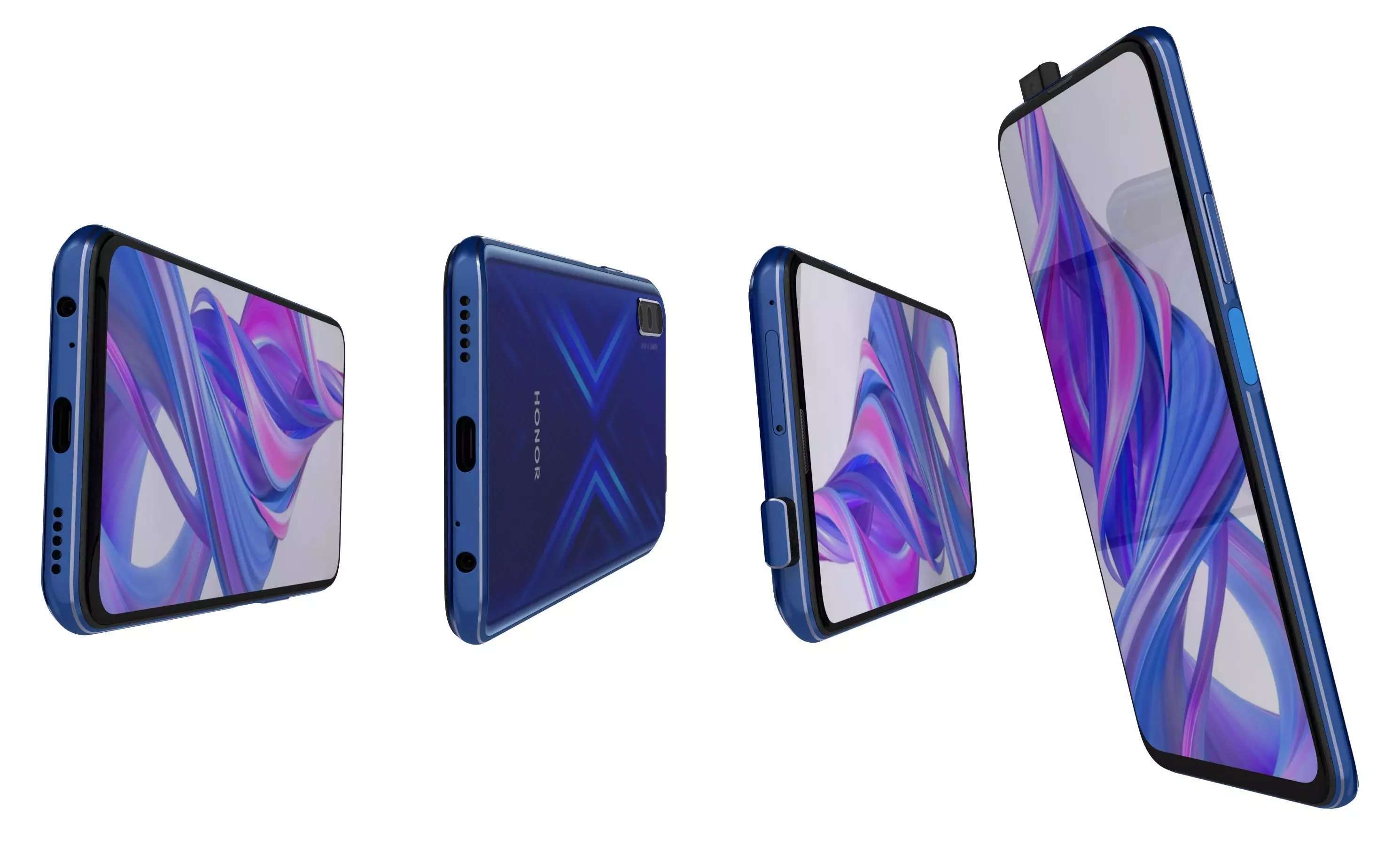 Honor 9X Charm Sea Blue High Poly High Poly 3D model_6