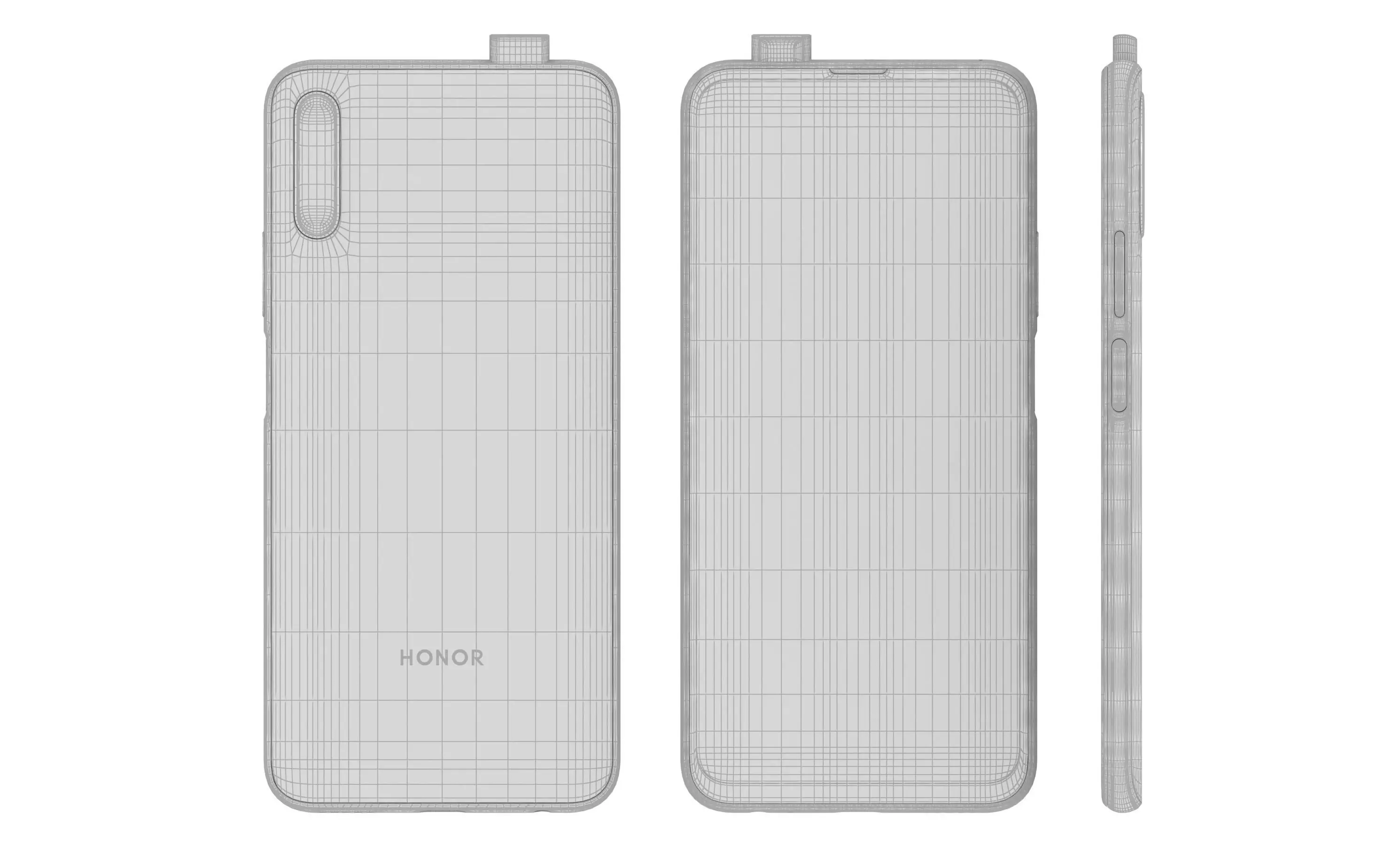 Honor 9X Charm Sea Blue High Poly High Poly 3D model_11