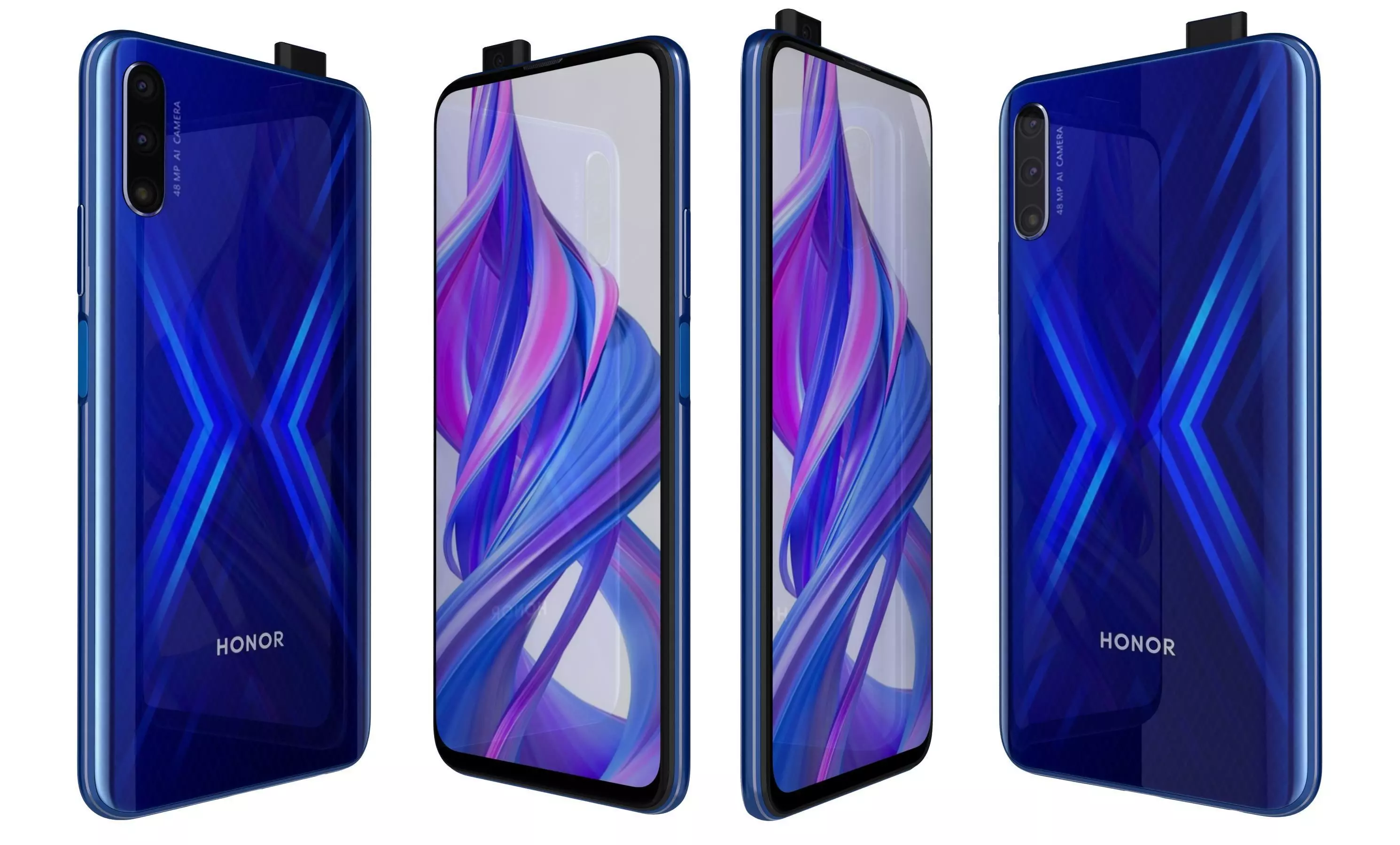 Honor 9X Charm Sea Blue High Poly High Poly 3D model_0