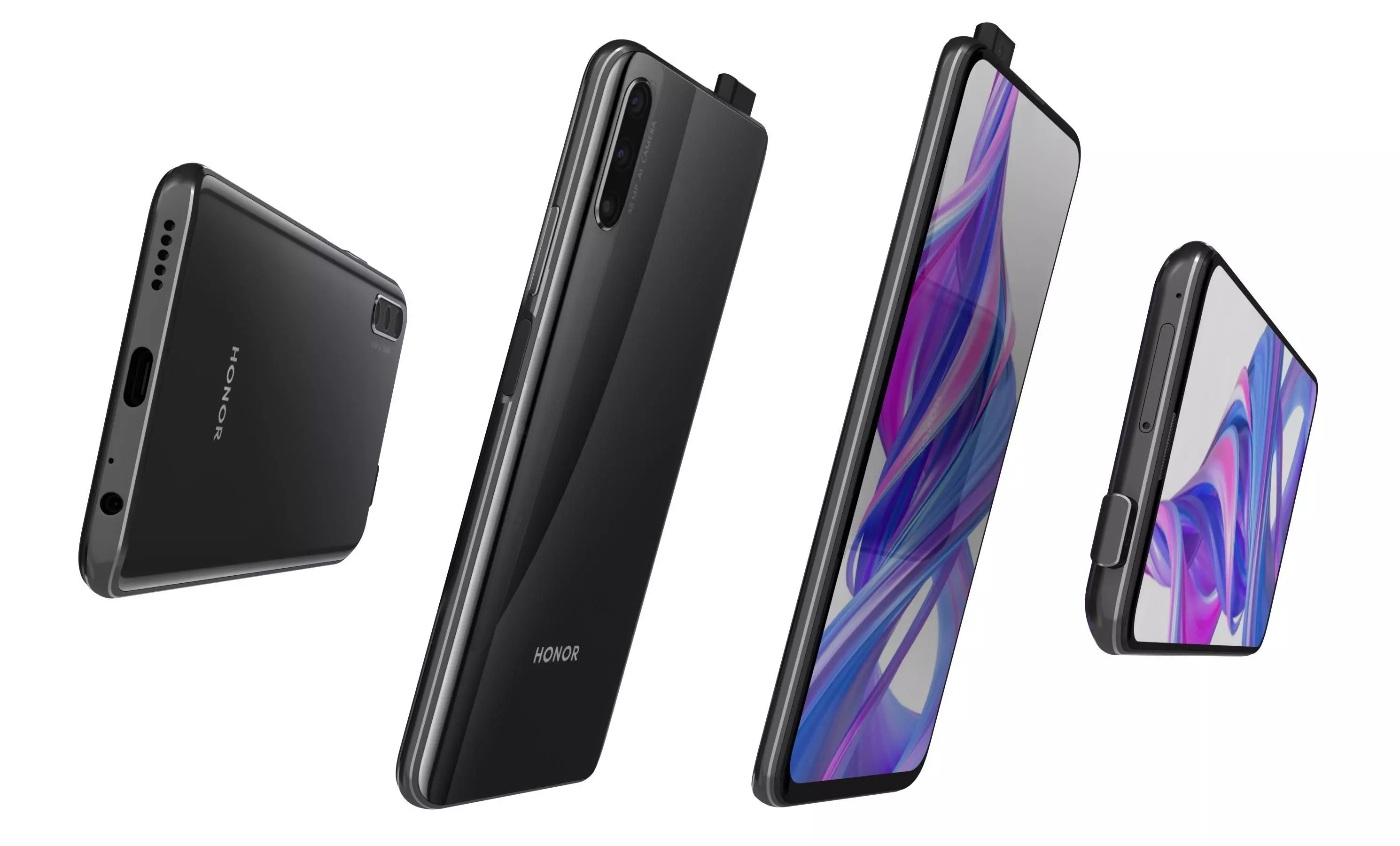 Honor 9X Magic Night Black High Poly 3D model_5