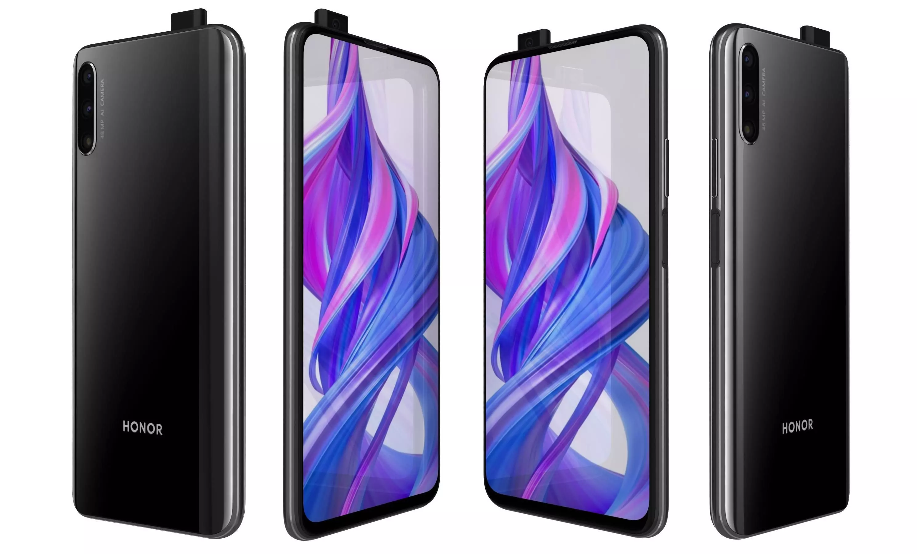 Honor 9X Magic Night Black High Poly 3D model_27