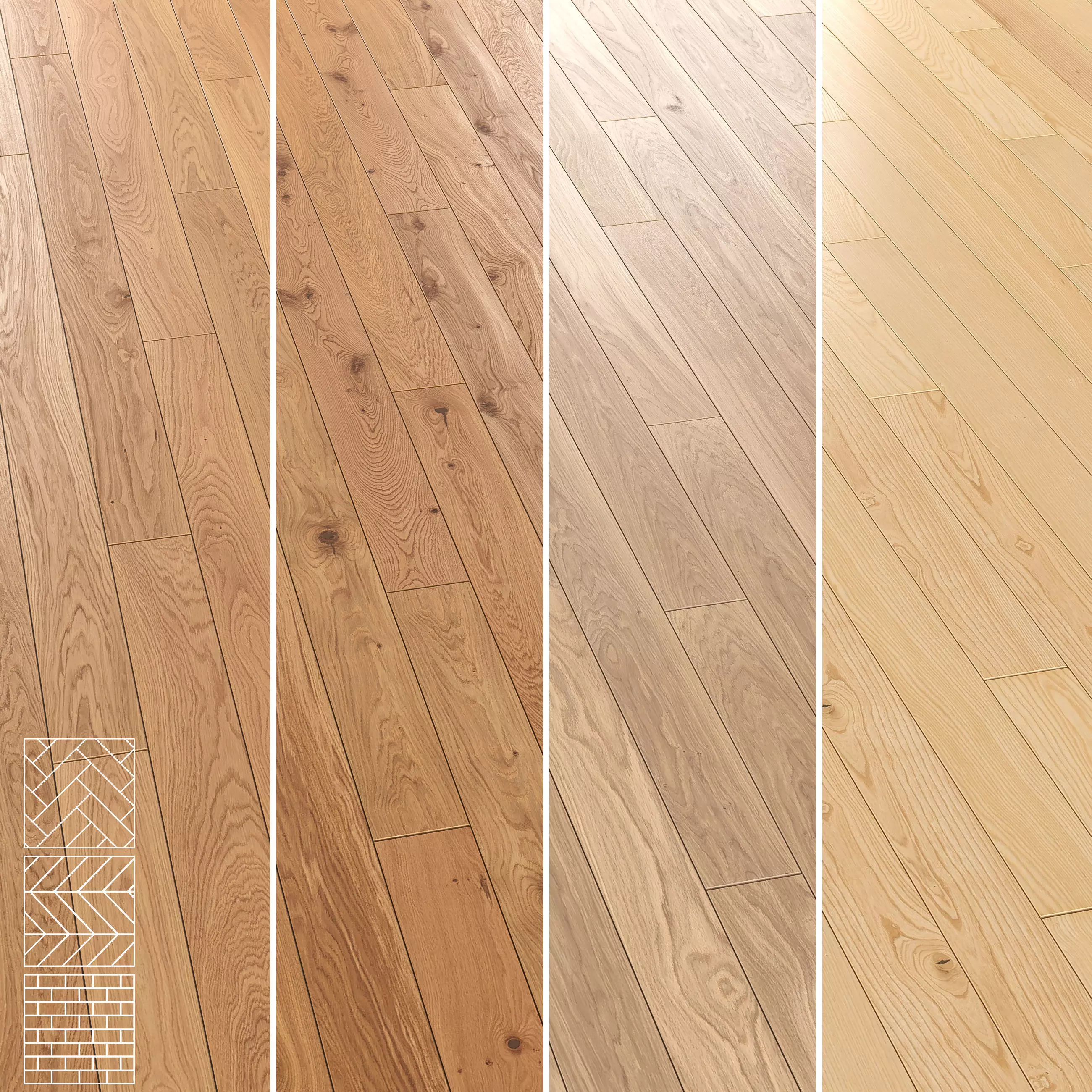 Boen Oak and Ash Parquet Flooring - 5 Pro Layouts Texture_1