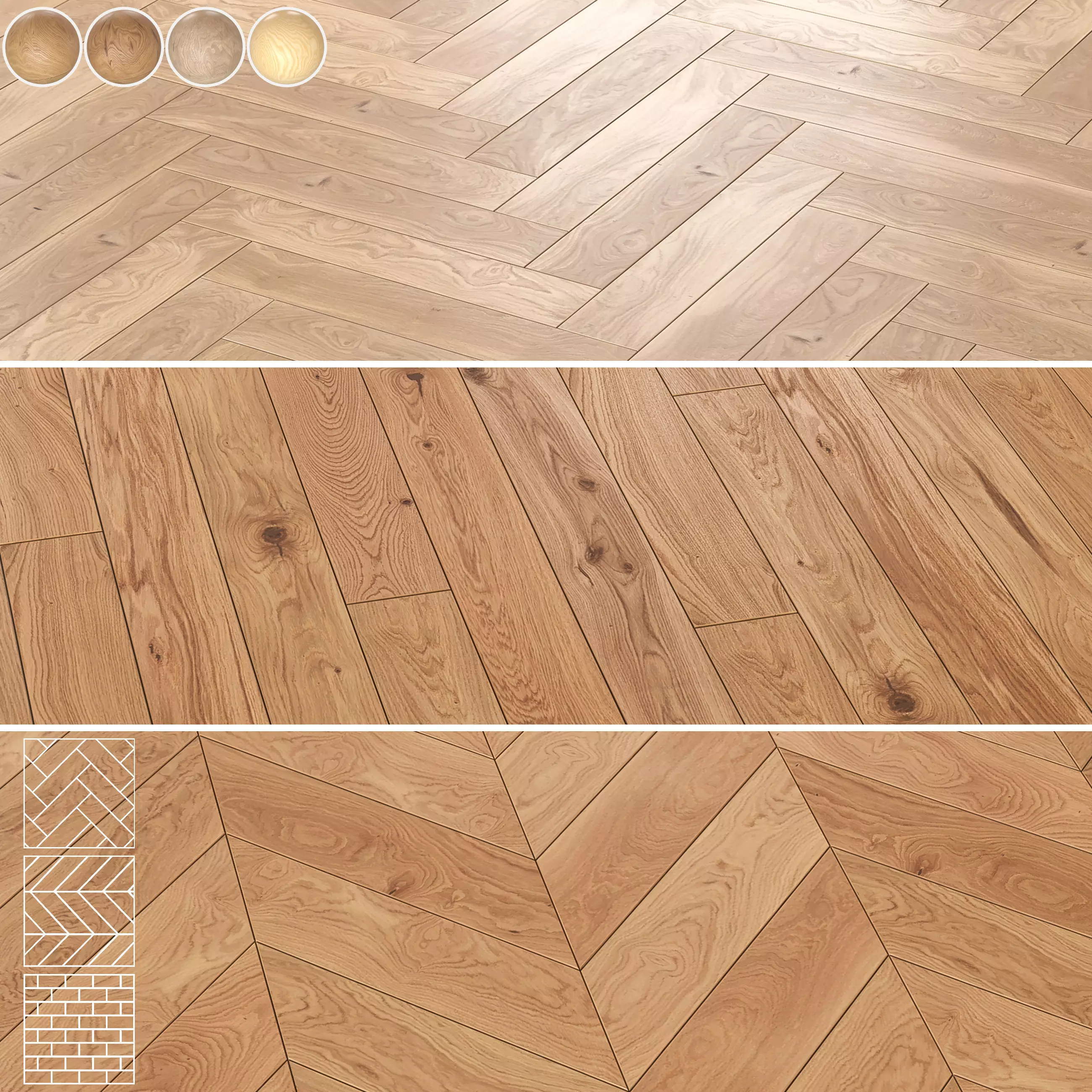Boen Oak and Ash Parquet Flooring - 5 Pro Layouts Texture_0