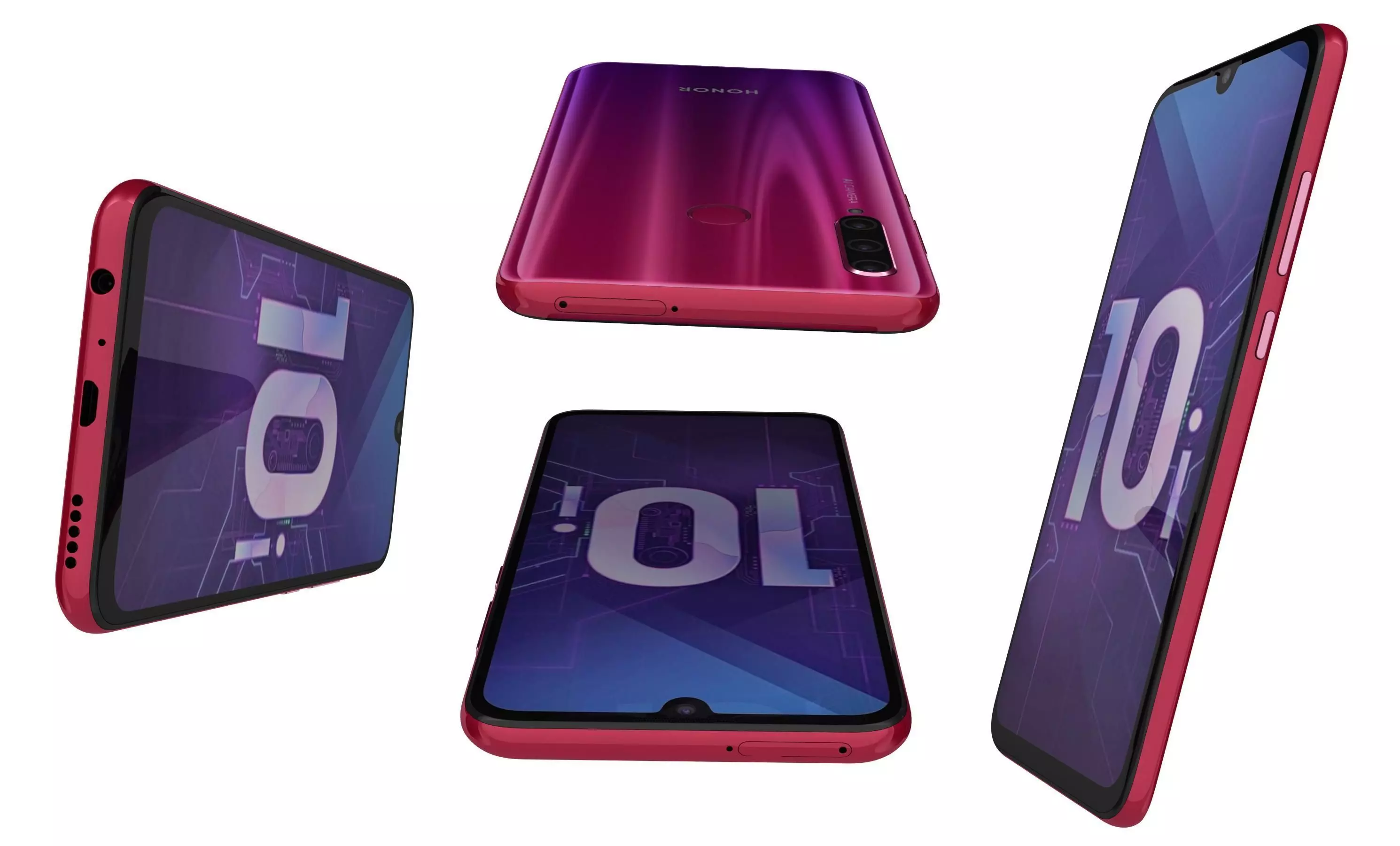 Honor 20 Lite All Colors High Poly  3D model_8