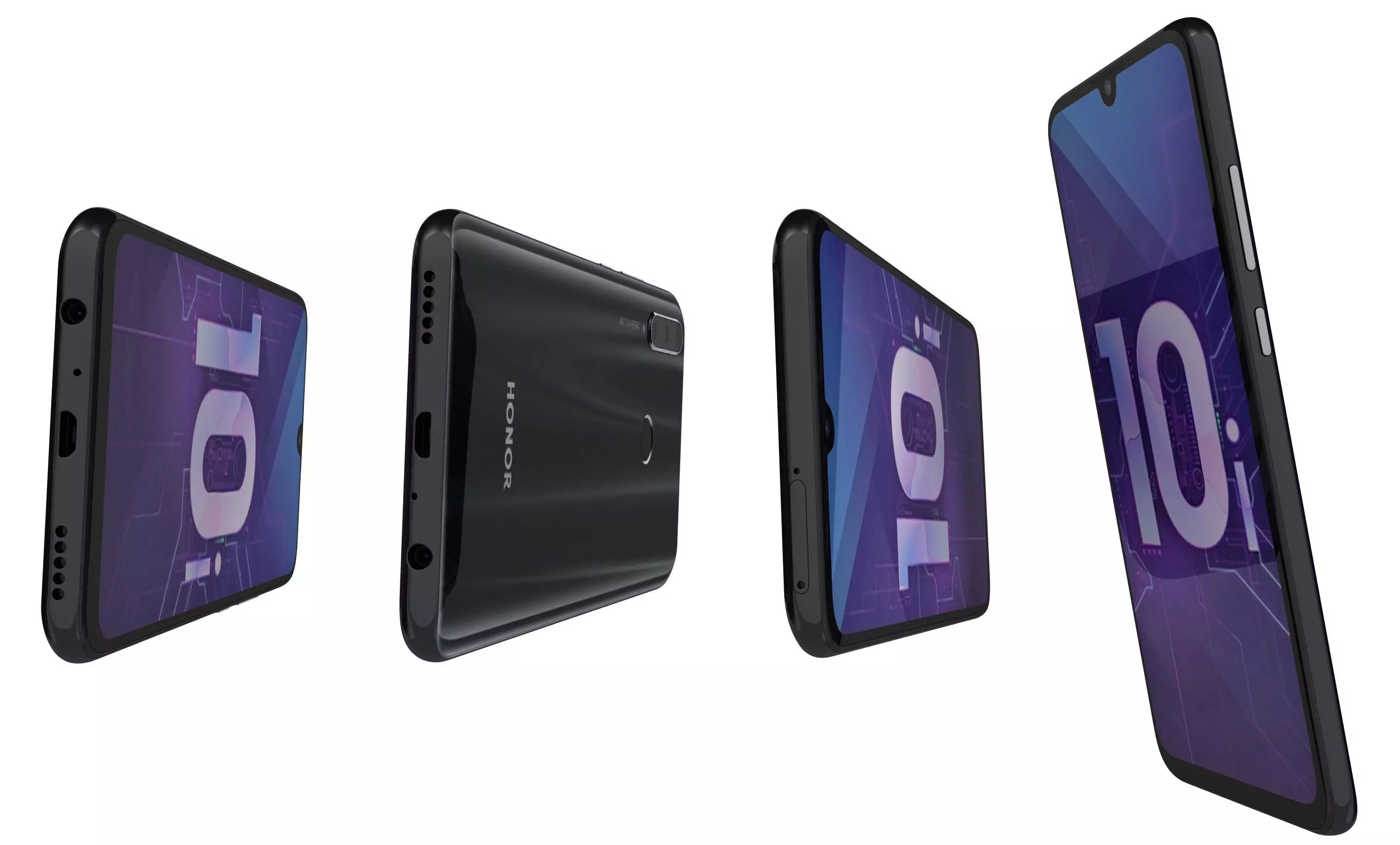 Honor 20 Lite Magic Night Black High Poly 3D model_6