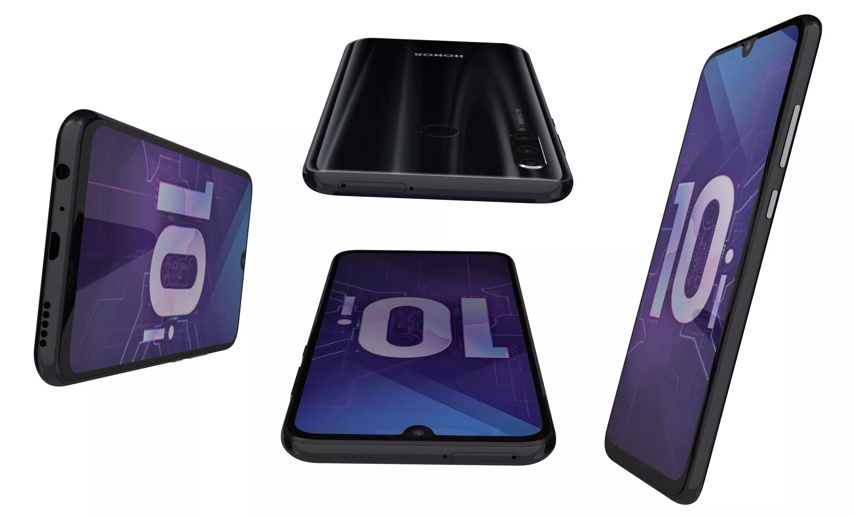 Honor 20 Lite Magic Night Black High Poly 3D model_7