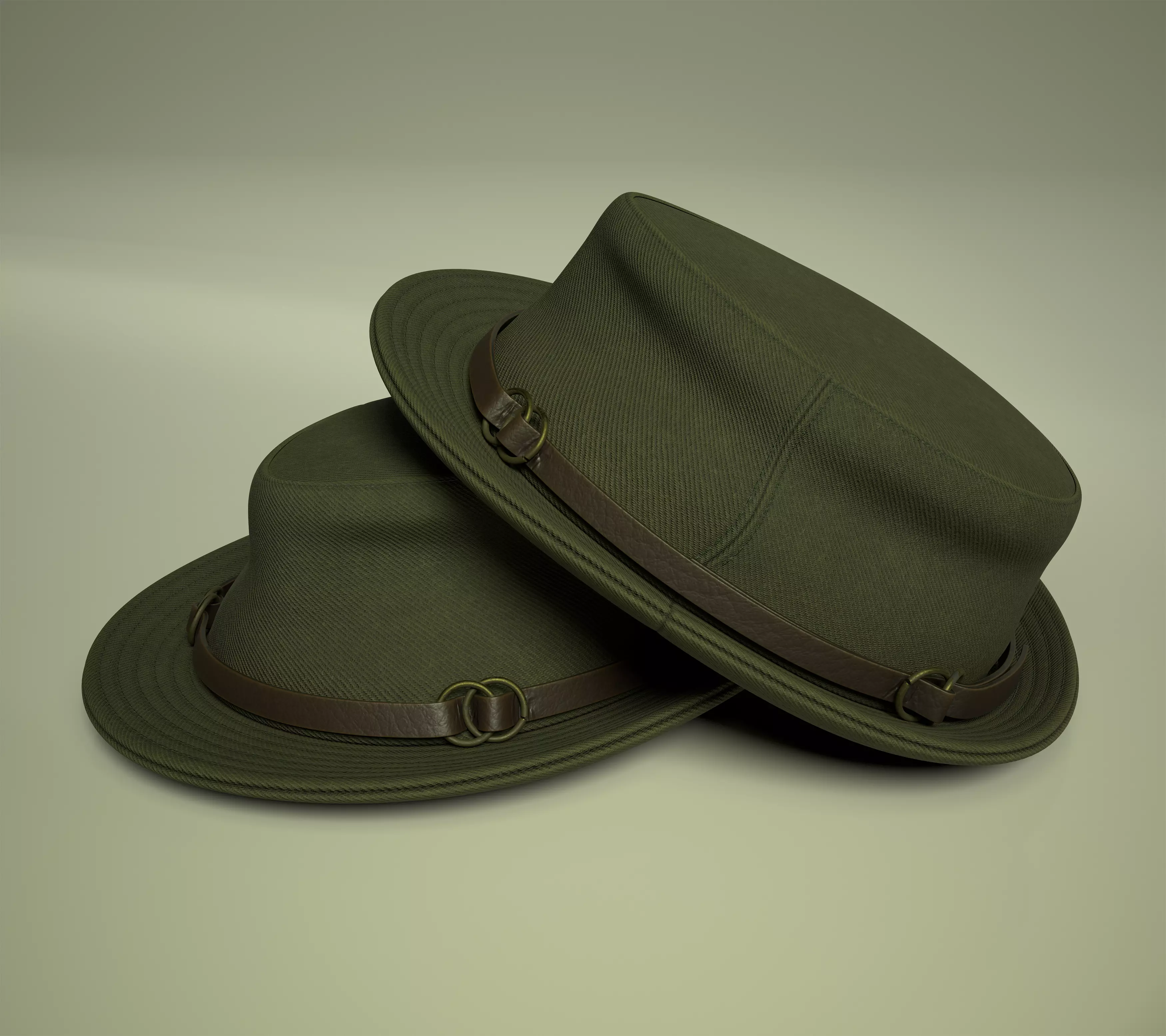 Realistic Fedora Hat 3D Model - PBR Texture - 3 LODs Low-poly 3D model_4