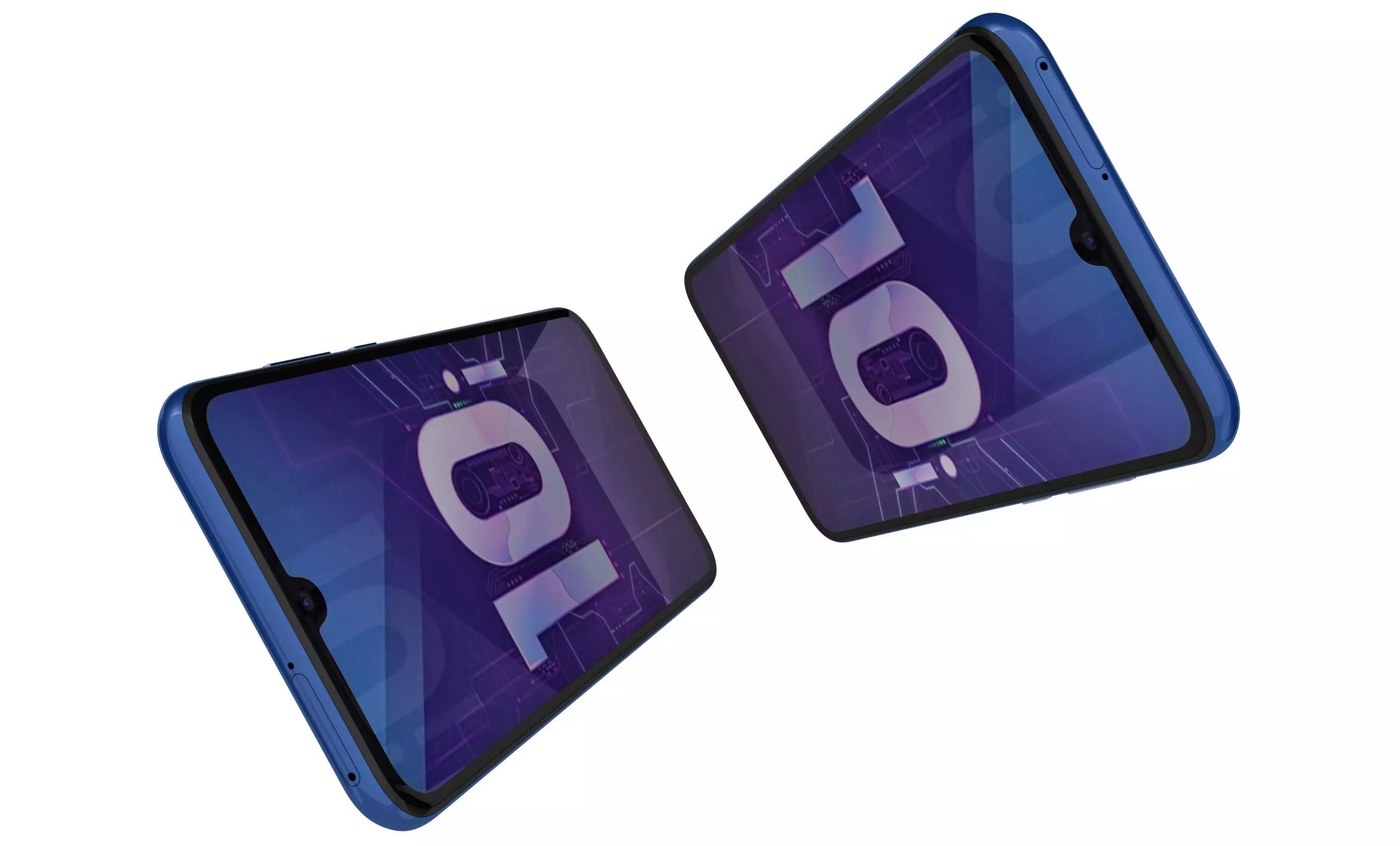 Honor 20 Lite Phantom Blue High Poly 3D model_3