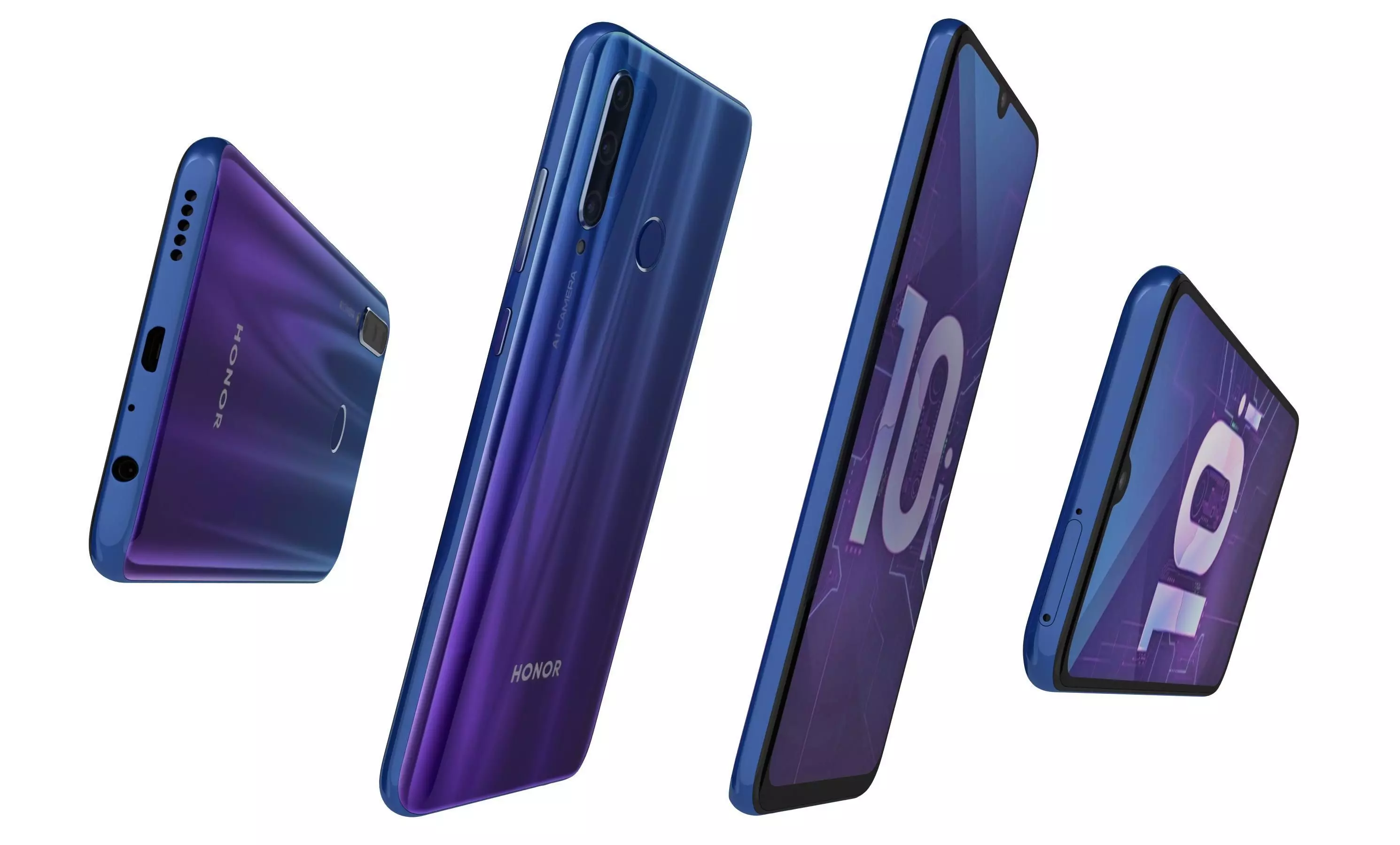 Honor 20 Lite Phantom Blue High Poly 3D model_5