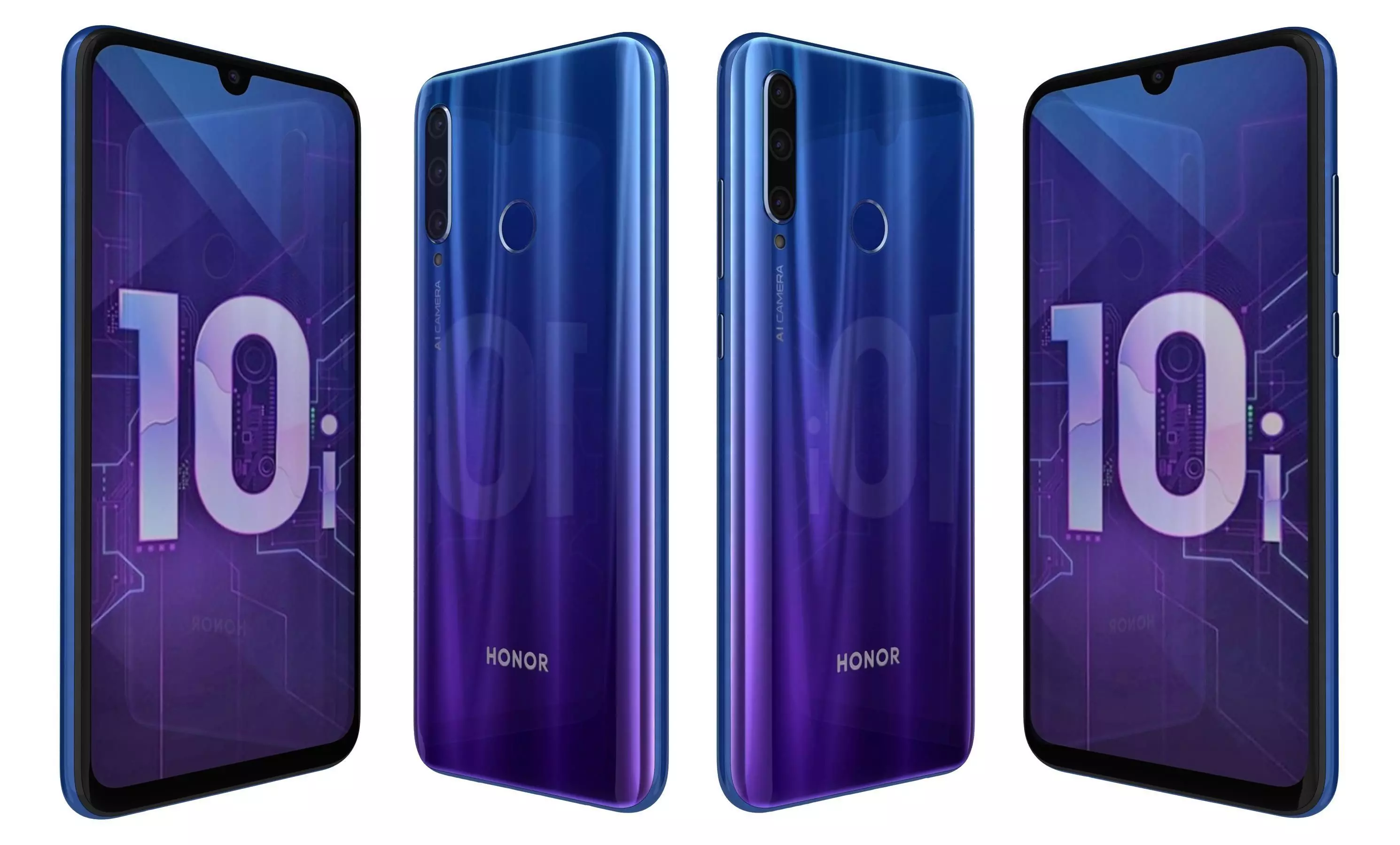 Honor 20 Lite Phantom Blue High Poly 3D model_21