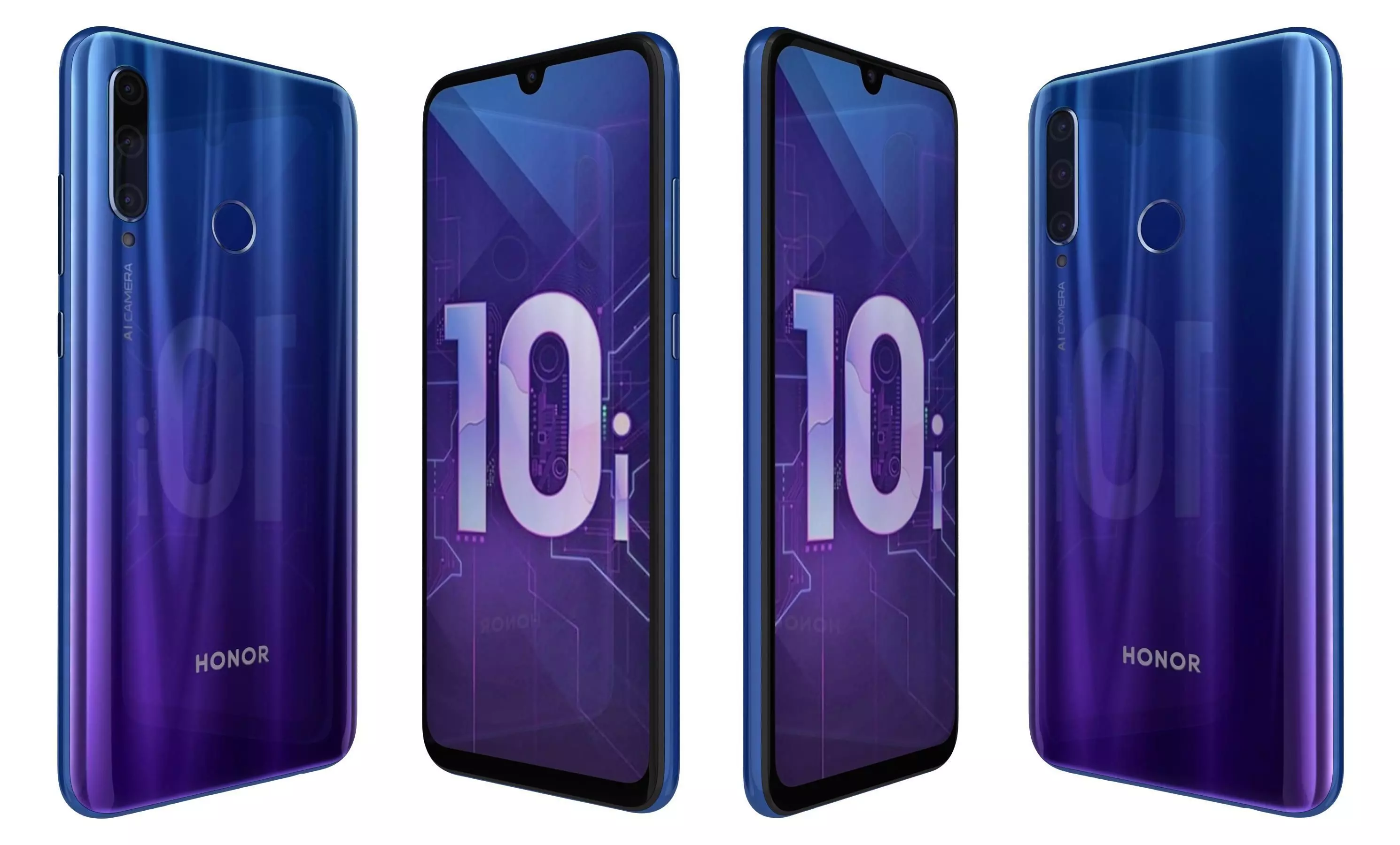 Honor 20 Lite Phantom Blue High Poly 3D model_0