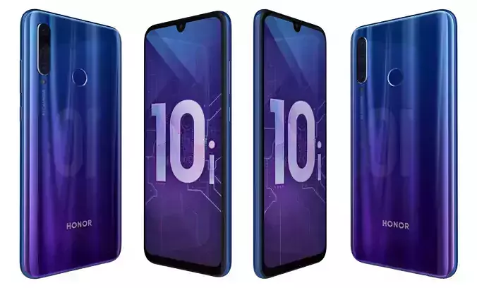 Honor 20 Lite Phantom Blue High Poly 3D model Honor 20 Lite Phantom Blue High Poly 3D model