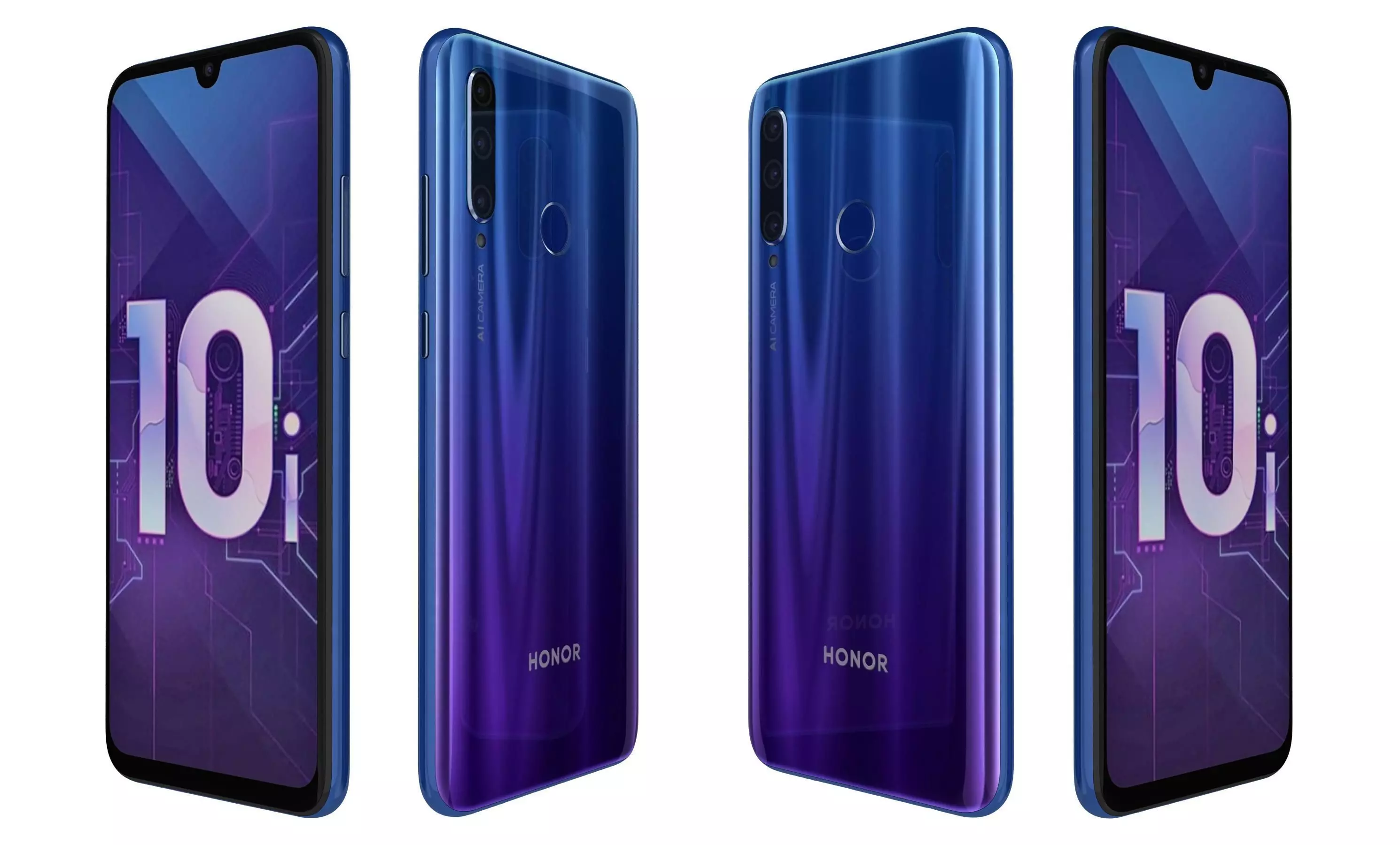 Honor 20 Lite Phantom Blue High Poly 3D model_25